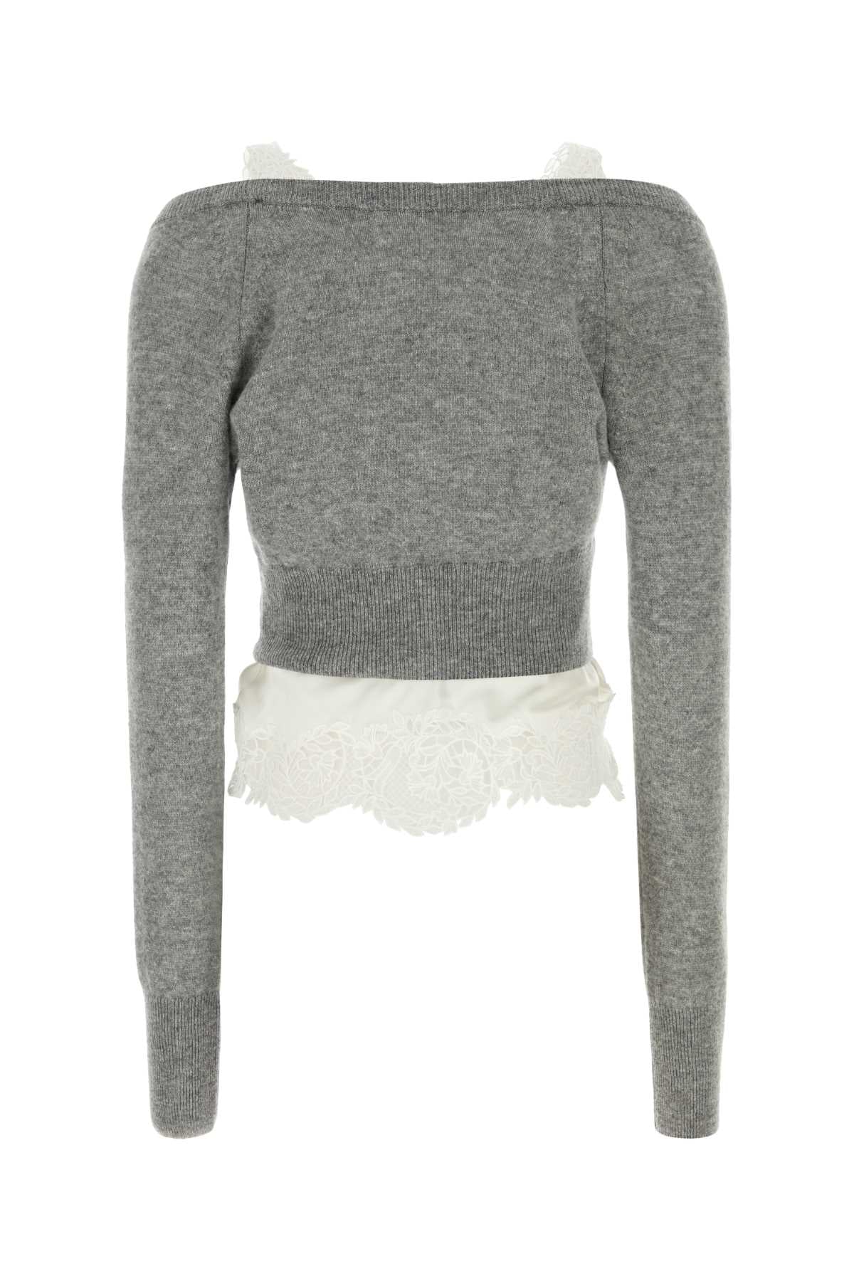 Ermanno Scervino Women Two-Tone Cashmere And Stretch Silk Top ERMANO SCERVINO