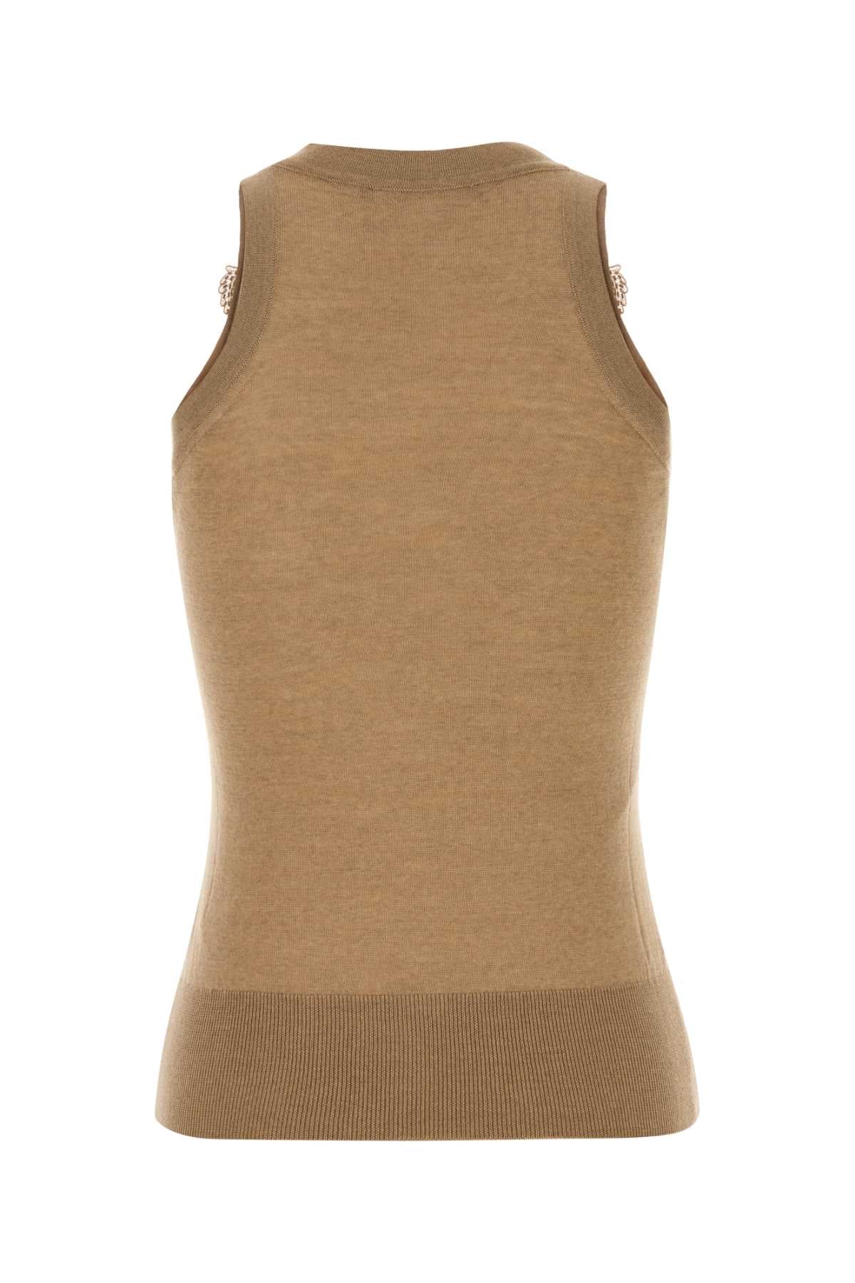 Ermanno Scervino Women Camel Wool Vest ERMANO SCERVINO