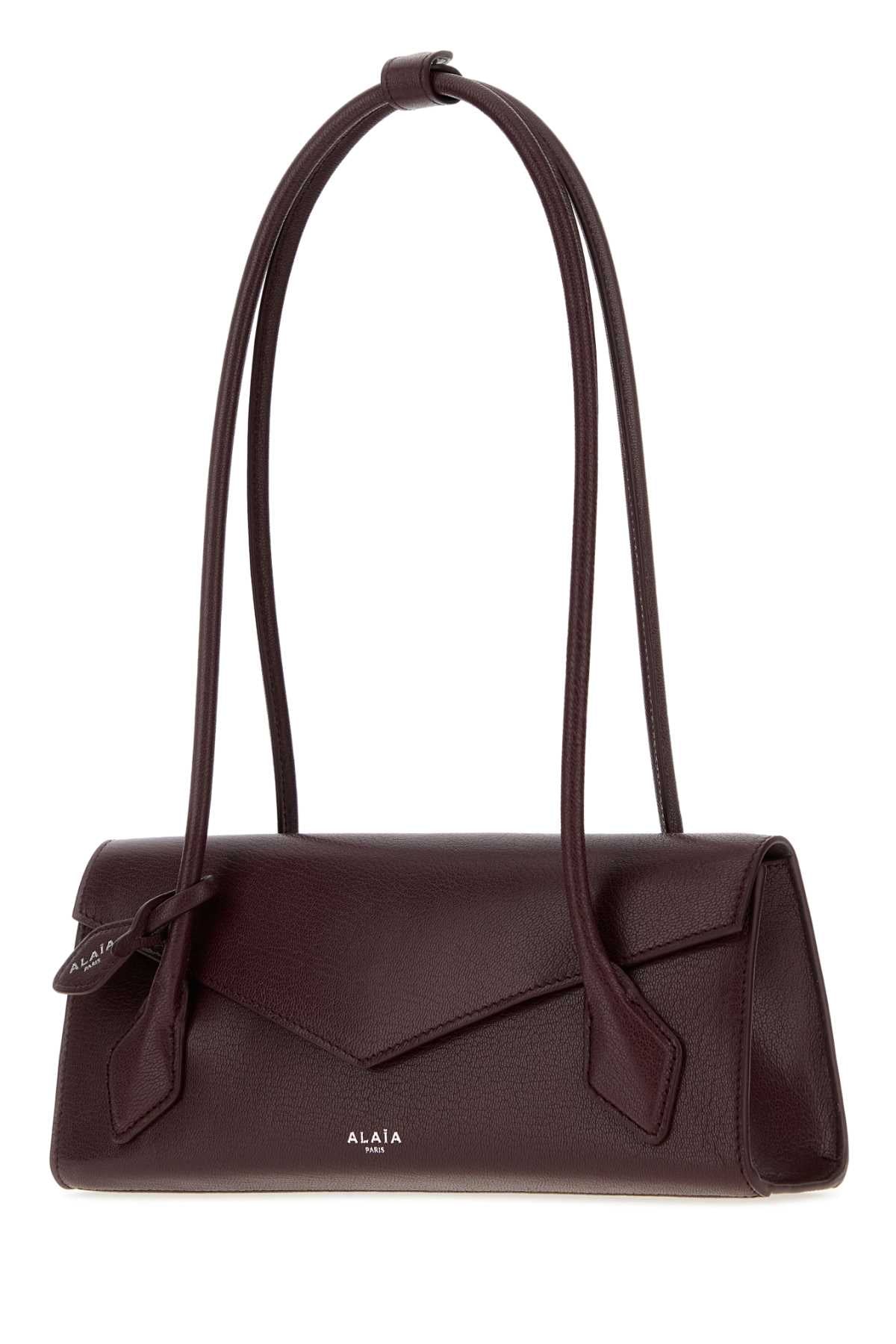Alaia Women Plum Leather Small Le Teckel Shoulder Bag ALAIA