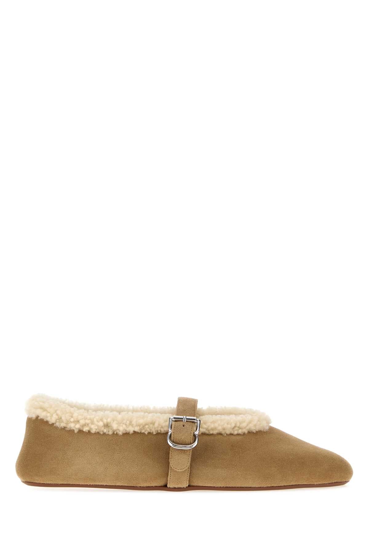 Alaia Women Beige Suede Ballerinas ALAIA