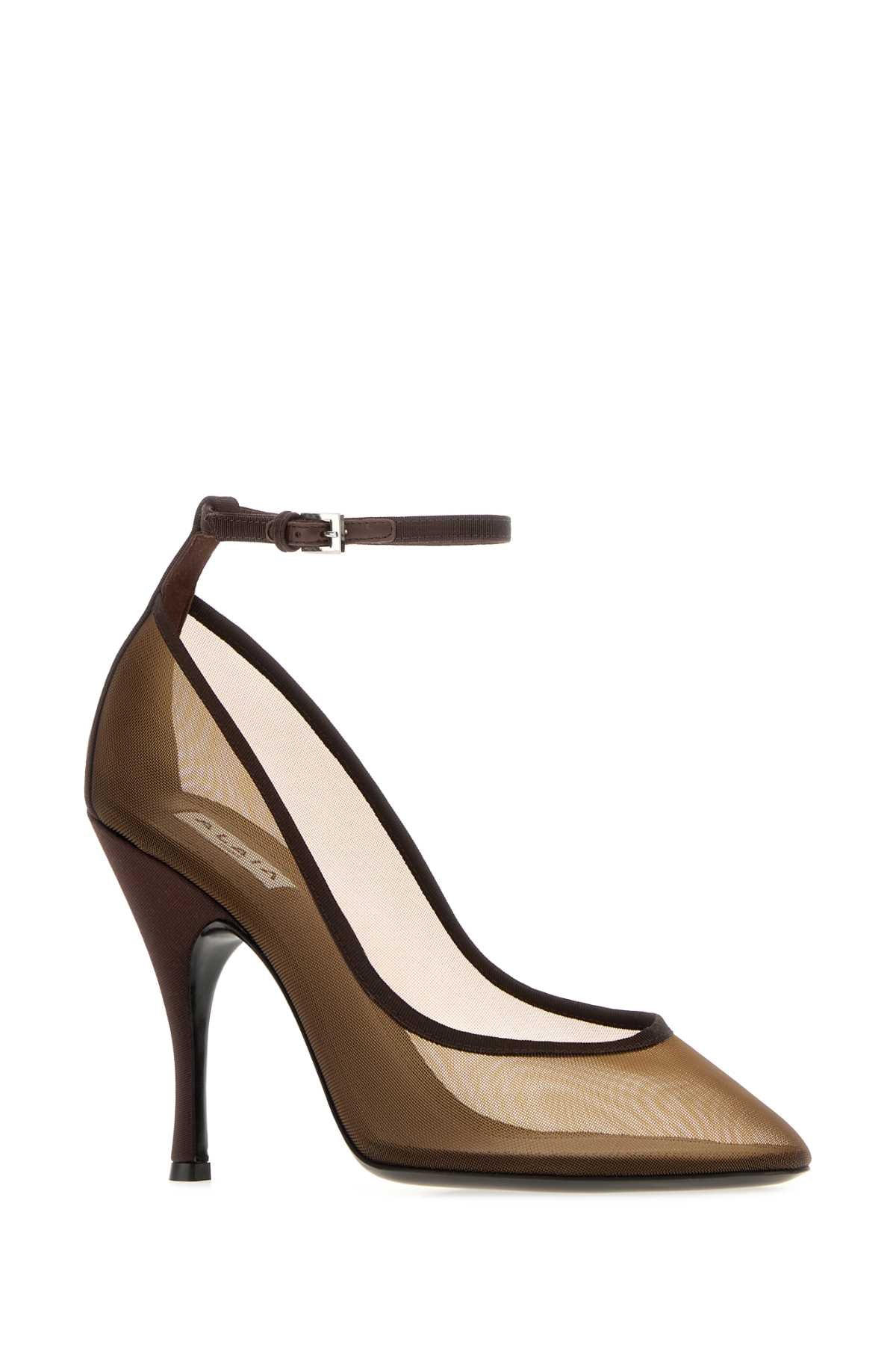 Alaia Women Brown Blue Mesh Pumps ALAIA