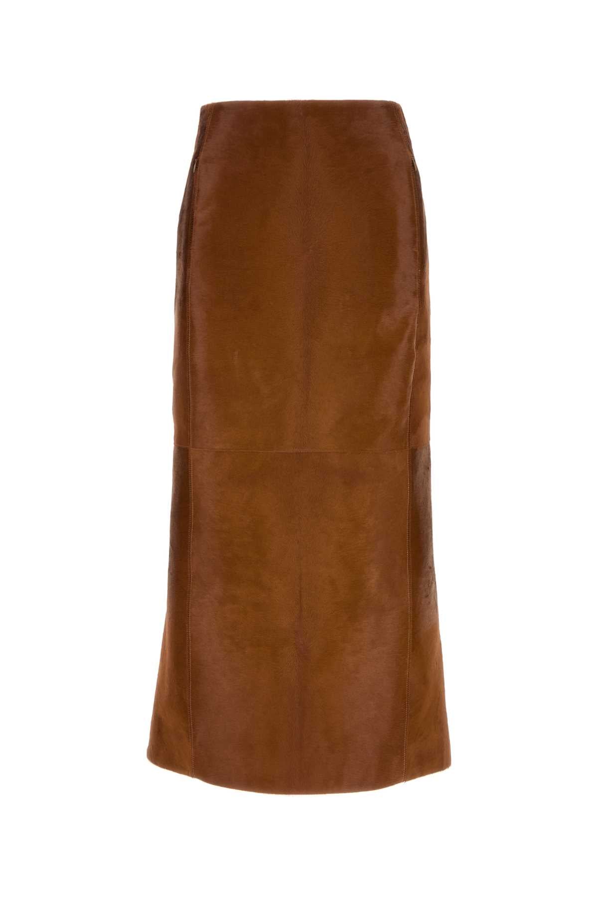 Alaia Women Brown Calf Hair Skirt ALAIA