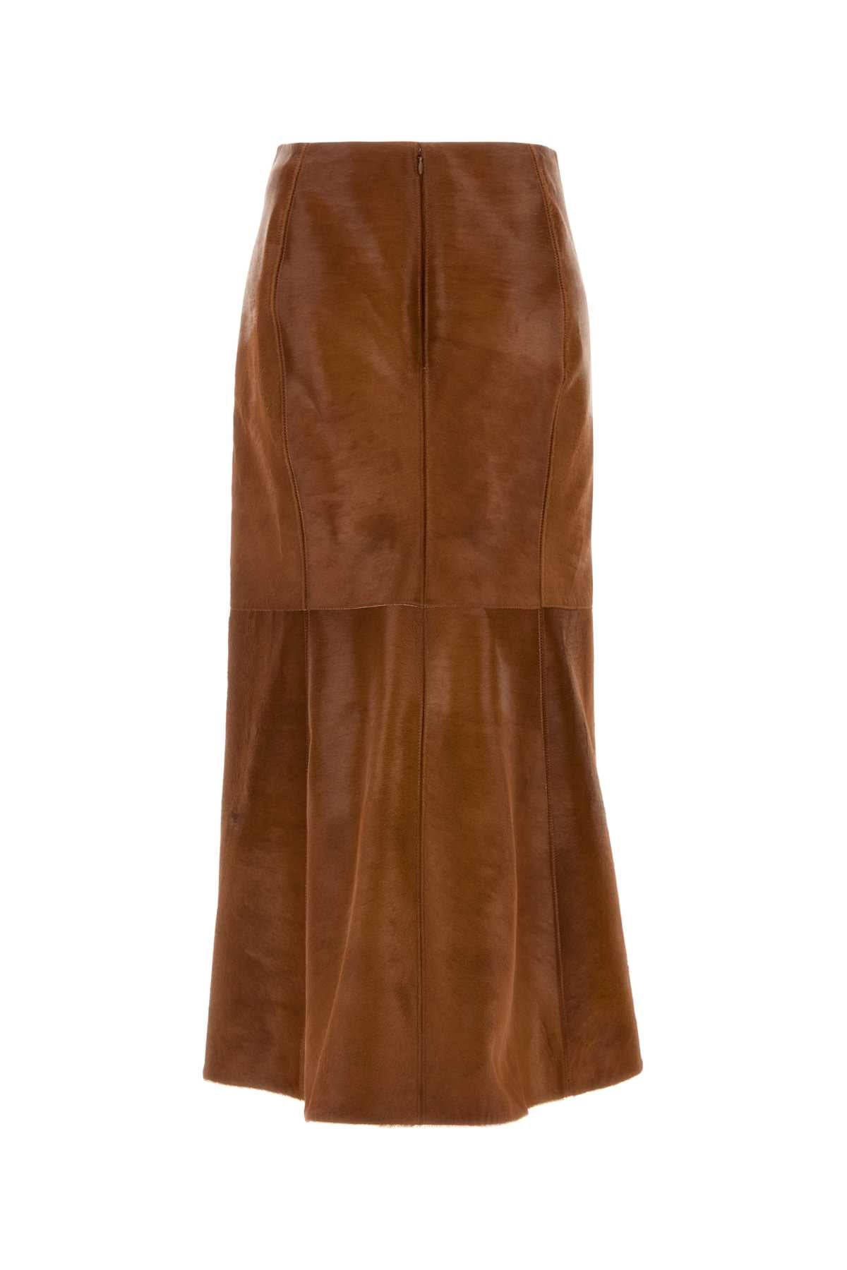 Alaia Women Brown Calf Hair Skirt ALAIA