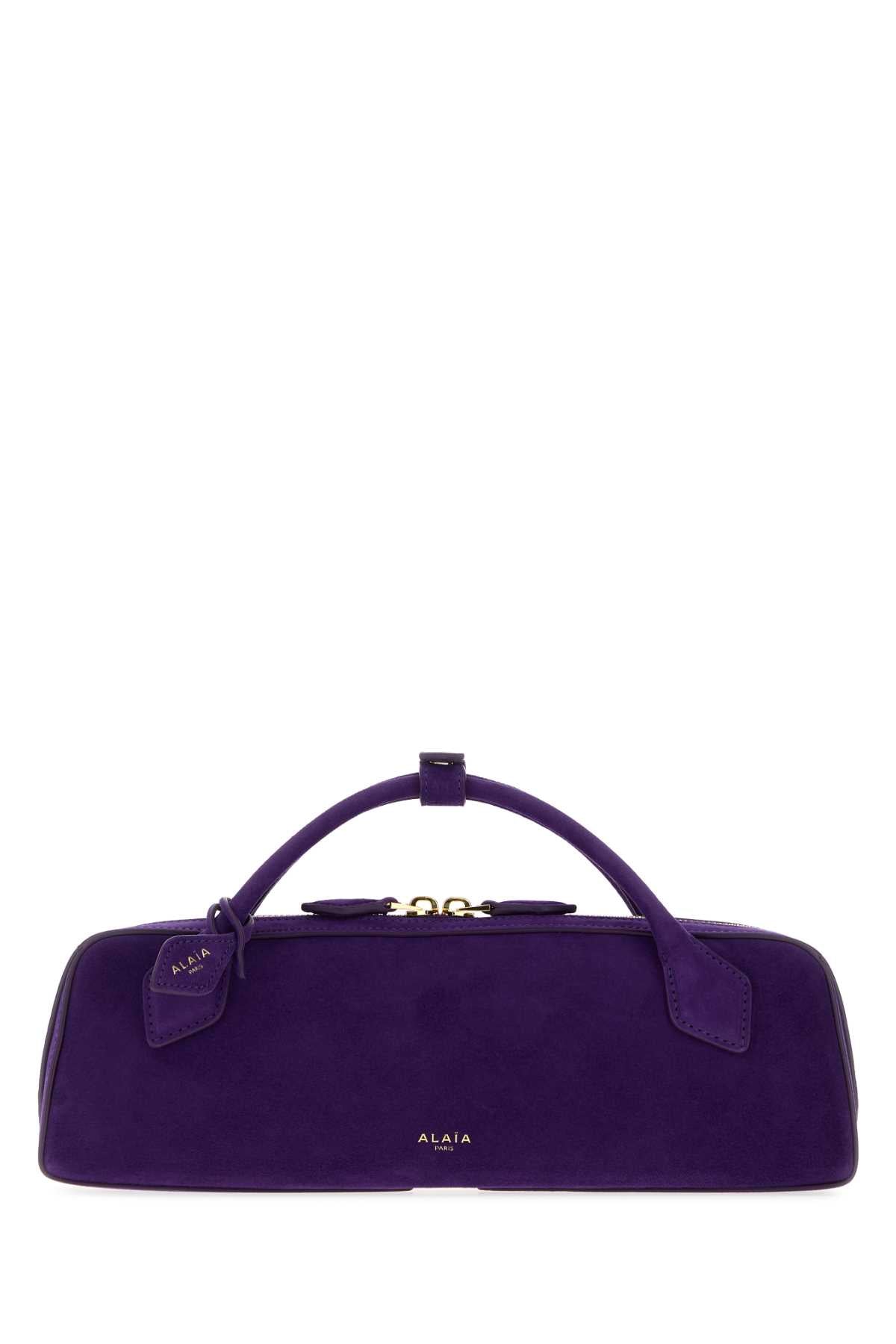 Alaia Women Purple Suede Teckel Handbag ALAIA