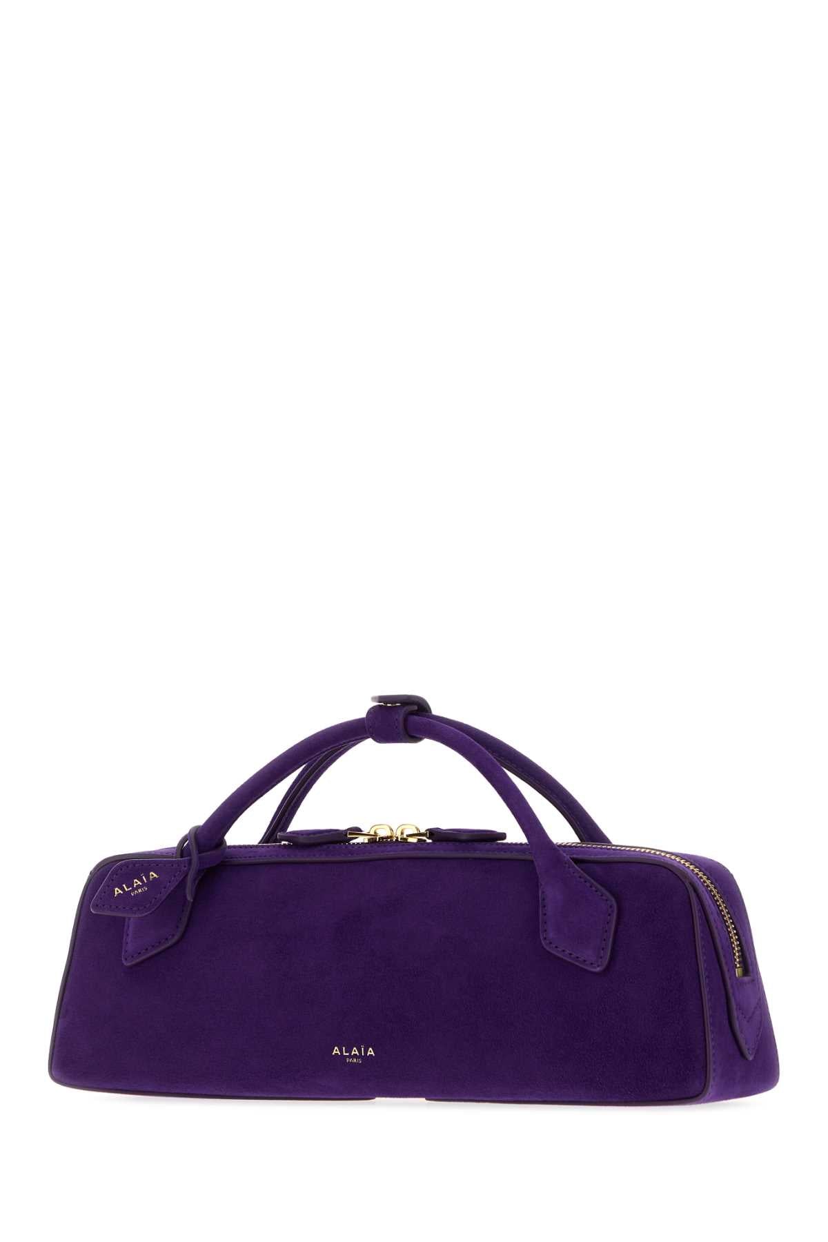 Alaia Women Purple Suede Teckel Handbag ALAIA