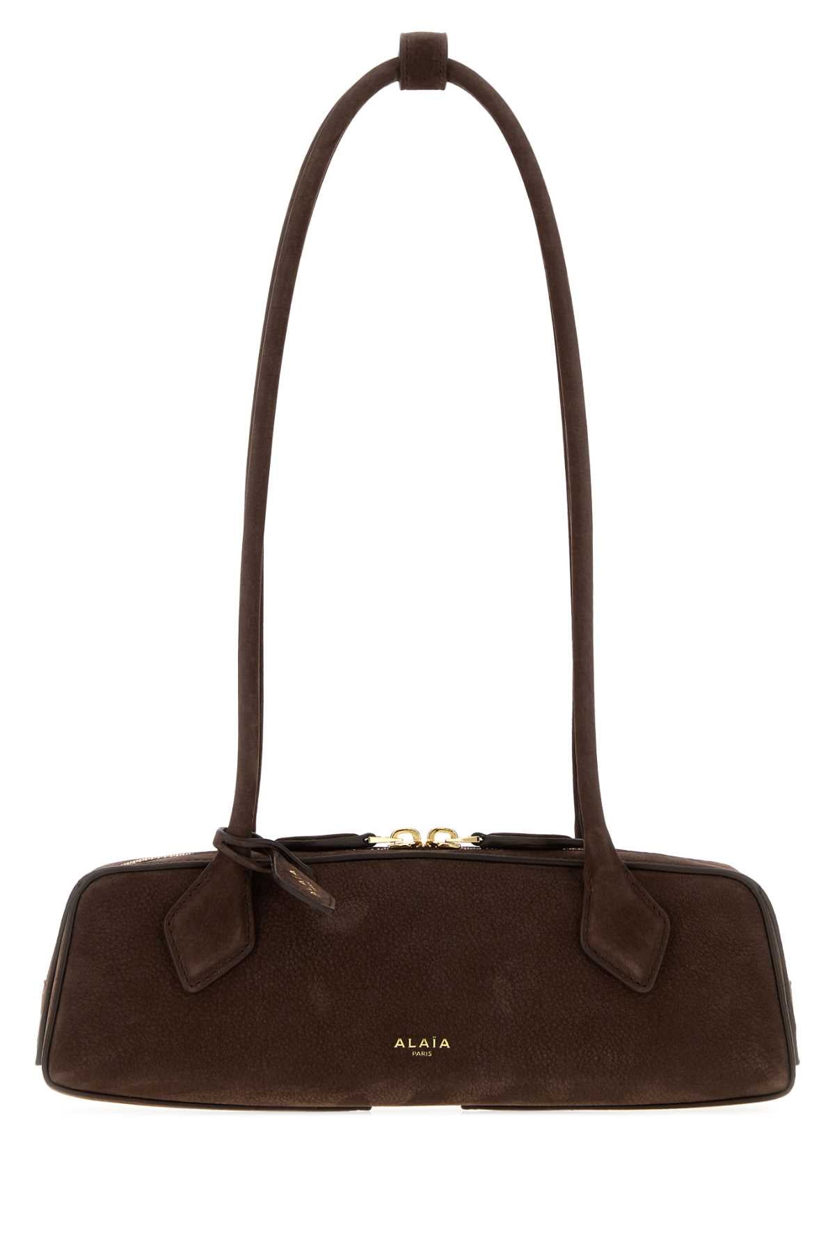 Alaia Women Brown Nabuk Teckel Shoulder Bag ALAIA