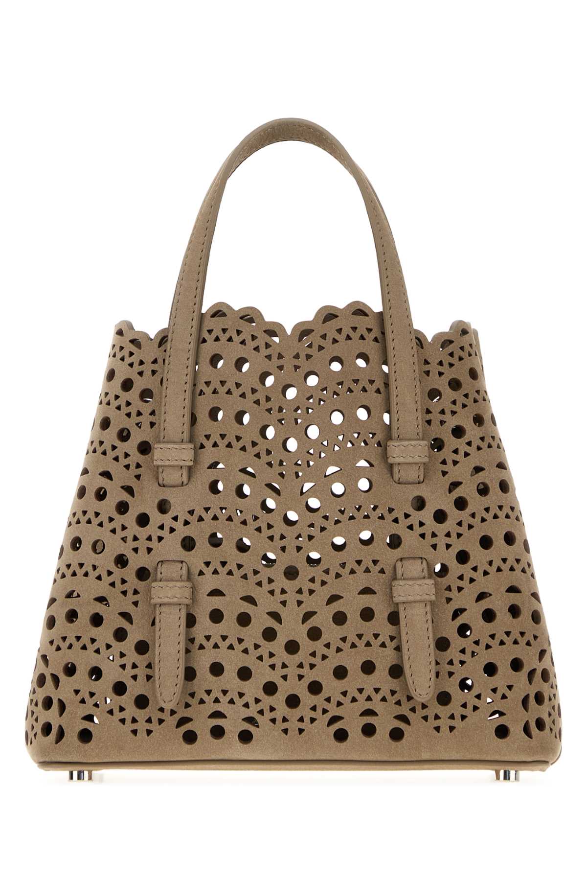 Alaia Women Dove Grey Nabuck Mina 20 Handbag ALAIA