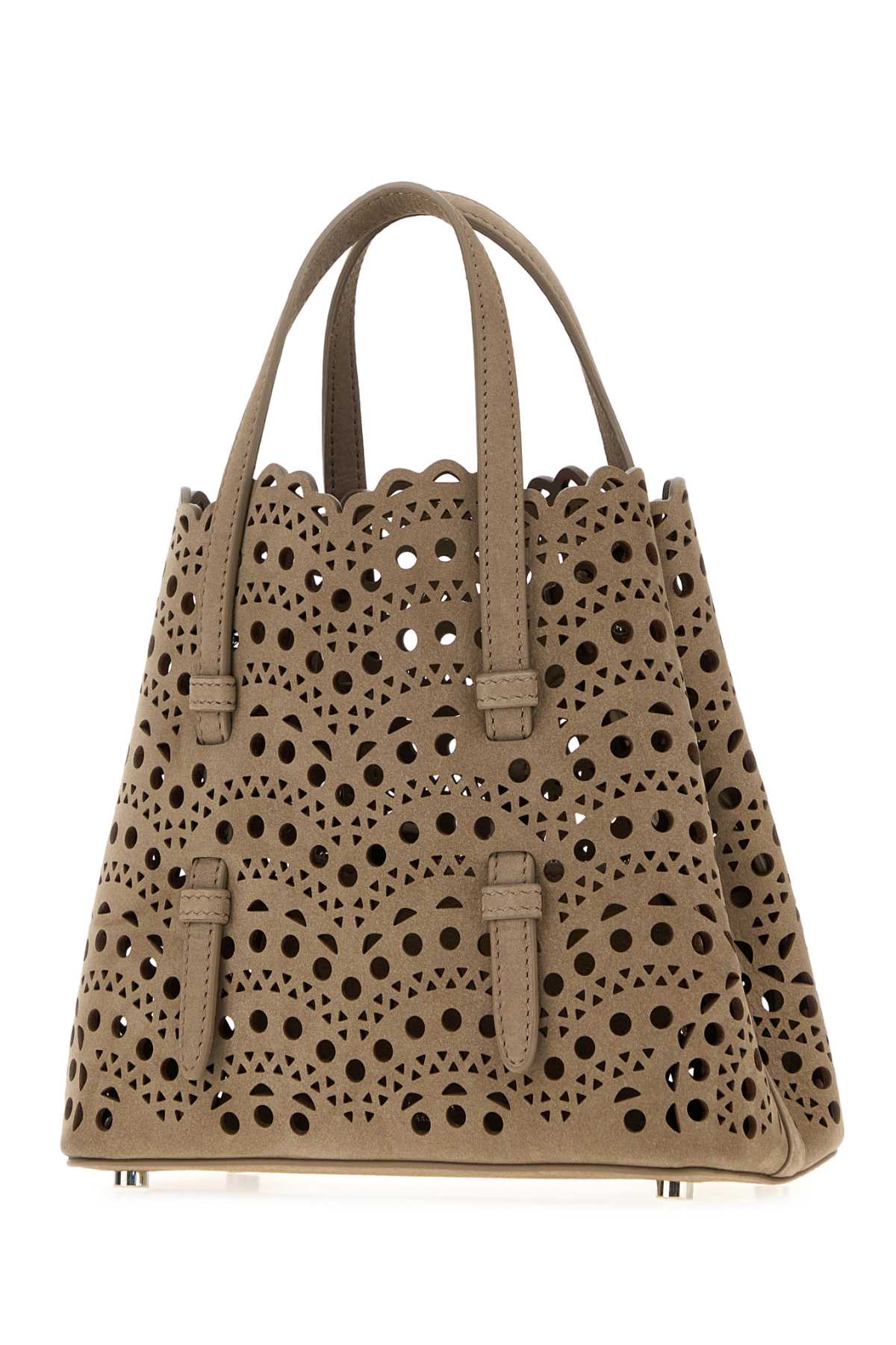 Alaia Women Dove Grey Nabuck Mina 20 Handbag ALAIA