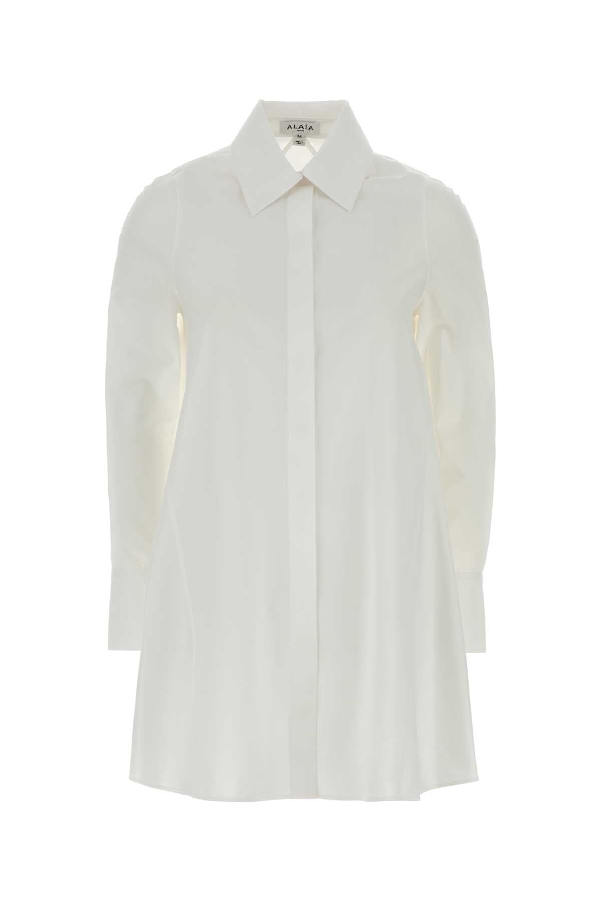 Alaia Women White Poplin Shirt Dress ALAIA
