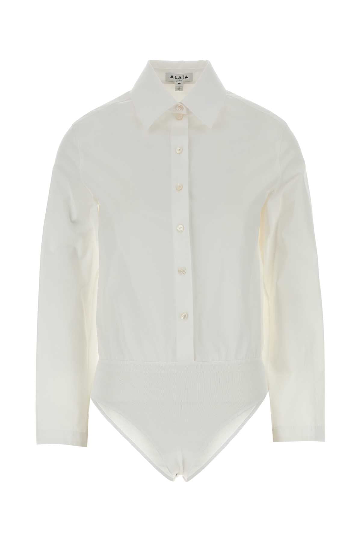 Alaia Women White Poplin Shirt ALAIA