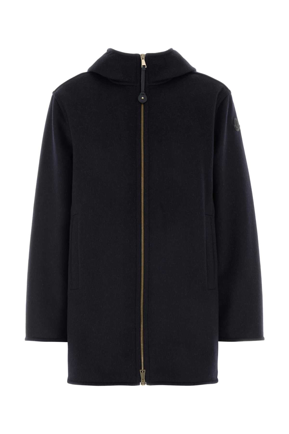 Moncler Women Dark Blue Wool Blend Hemiptere Jacket MONCLER