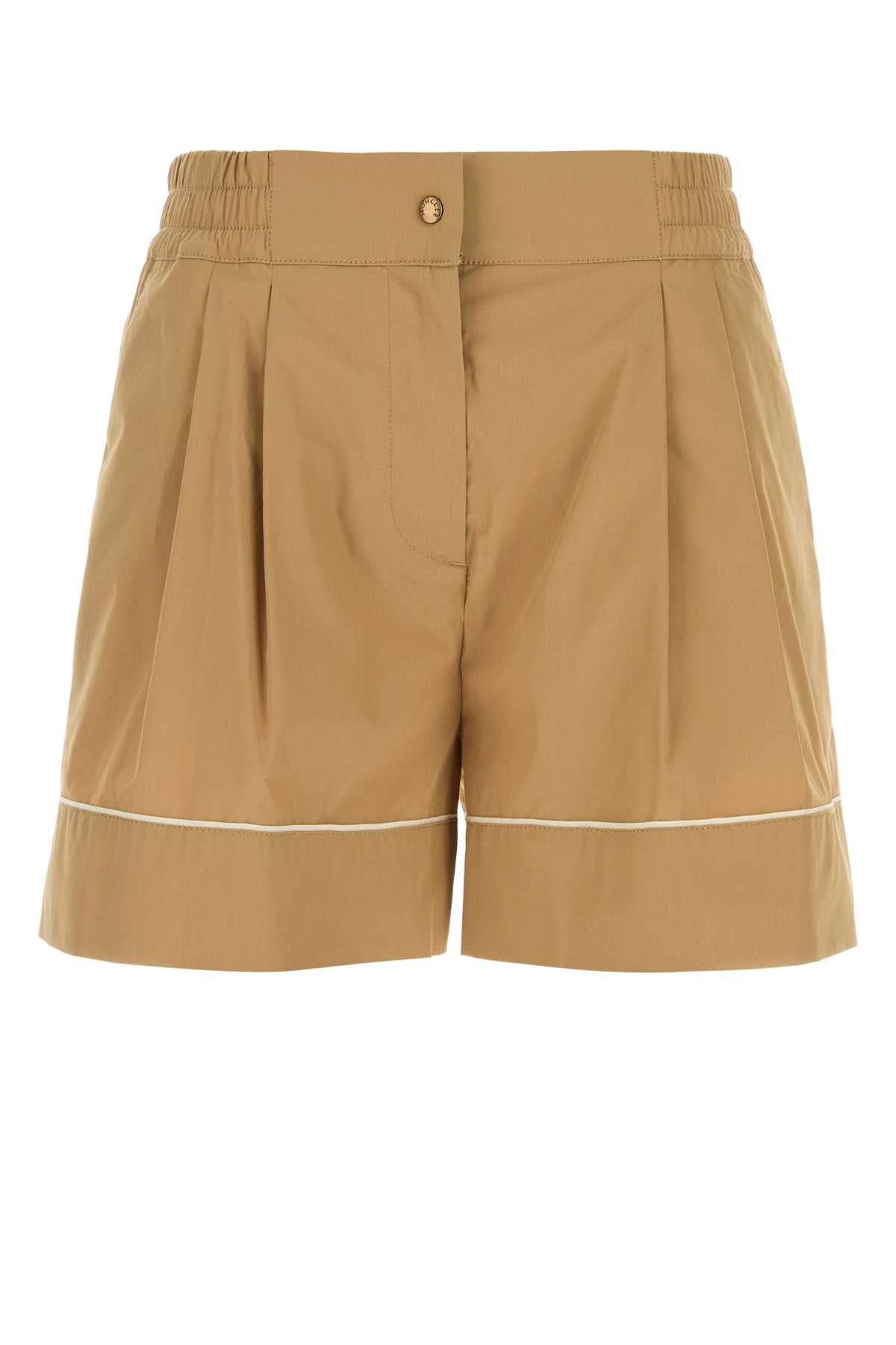 Moncler Women Beige Poplin Shorts MONCLER