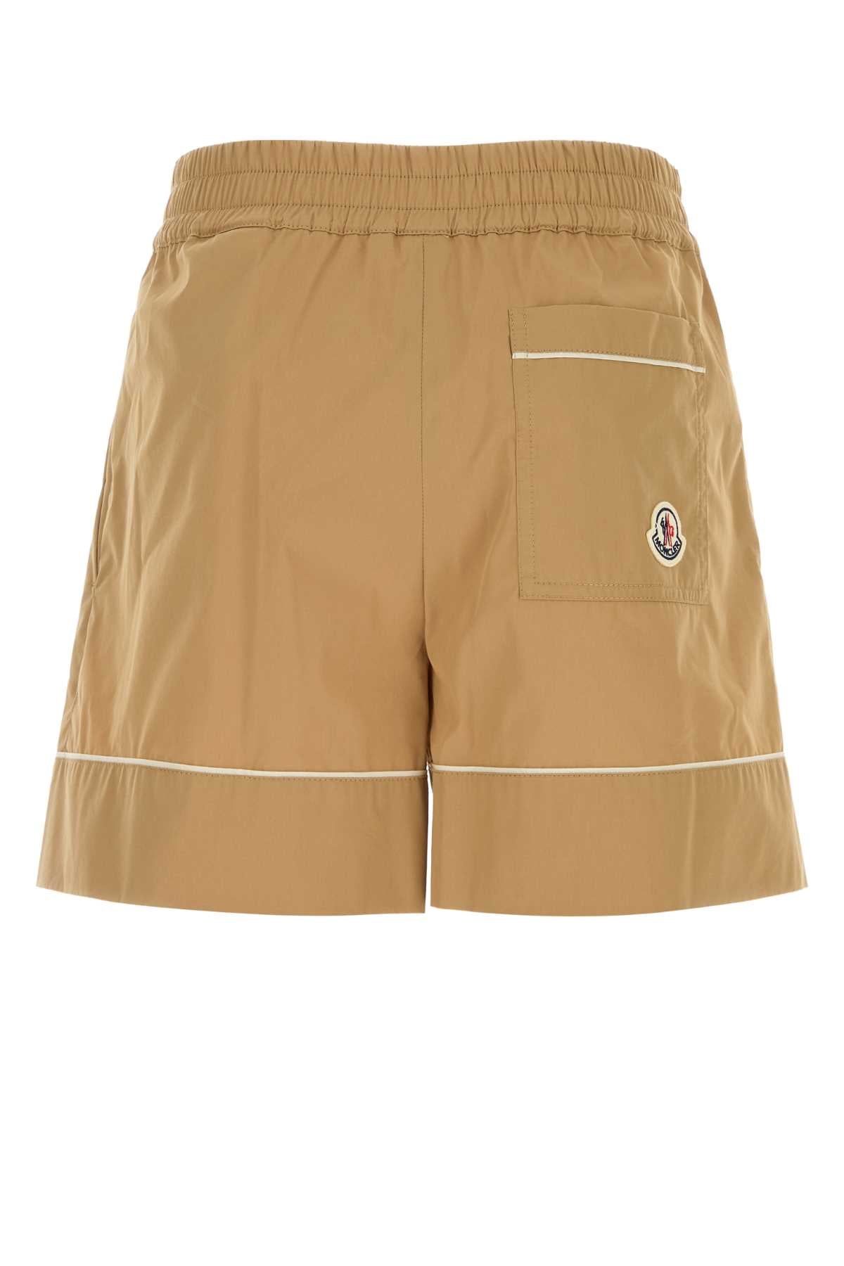 Moncler Women Beige Poplin Shorts MONCLER