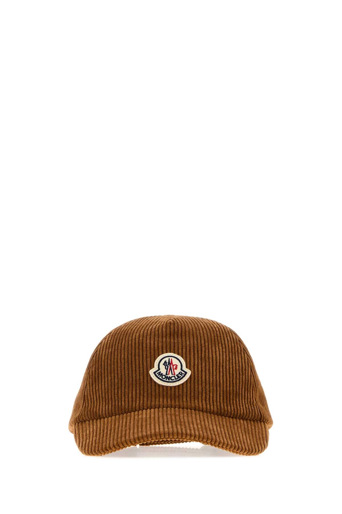 Moncler Women Caramel Stretch Corduroy Baseball Cap MONCLER