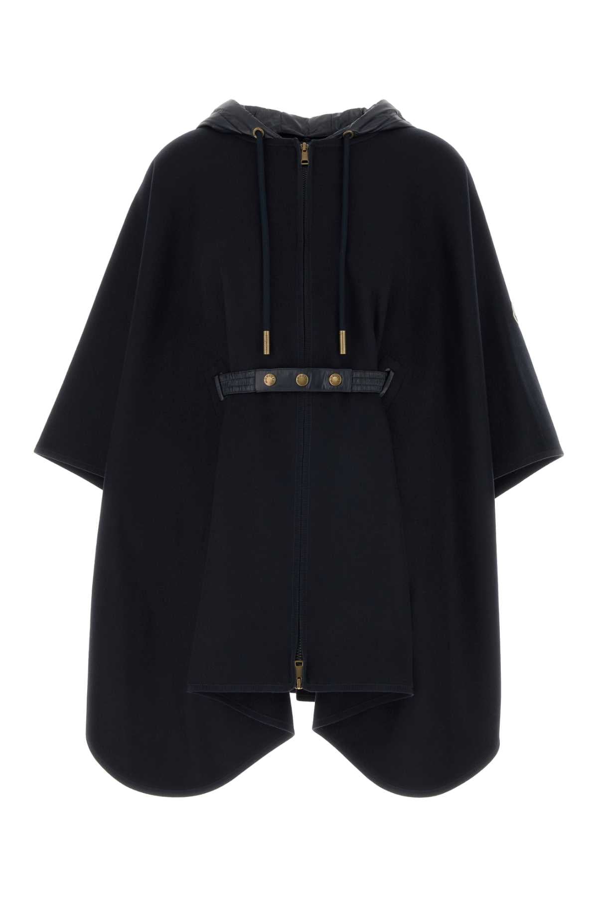 Moncler Women Navy Blue Wool Blend Poncho