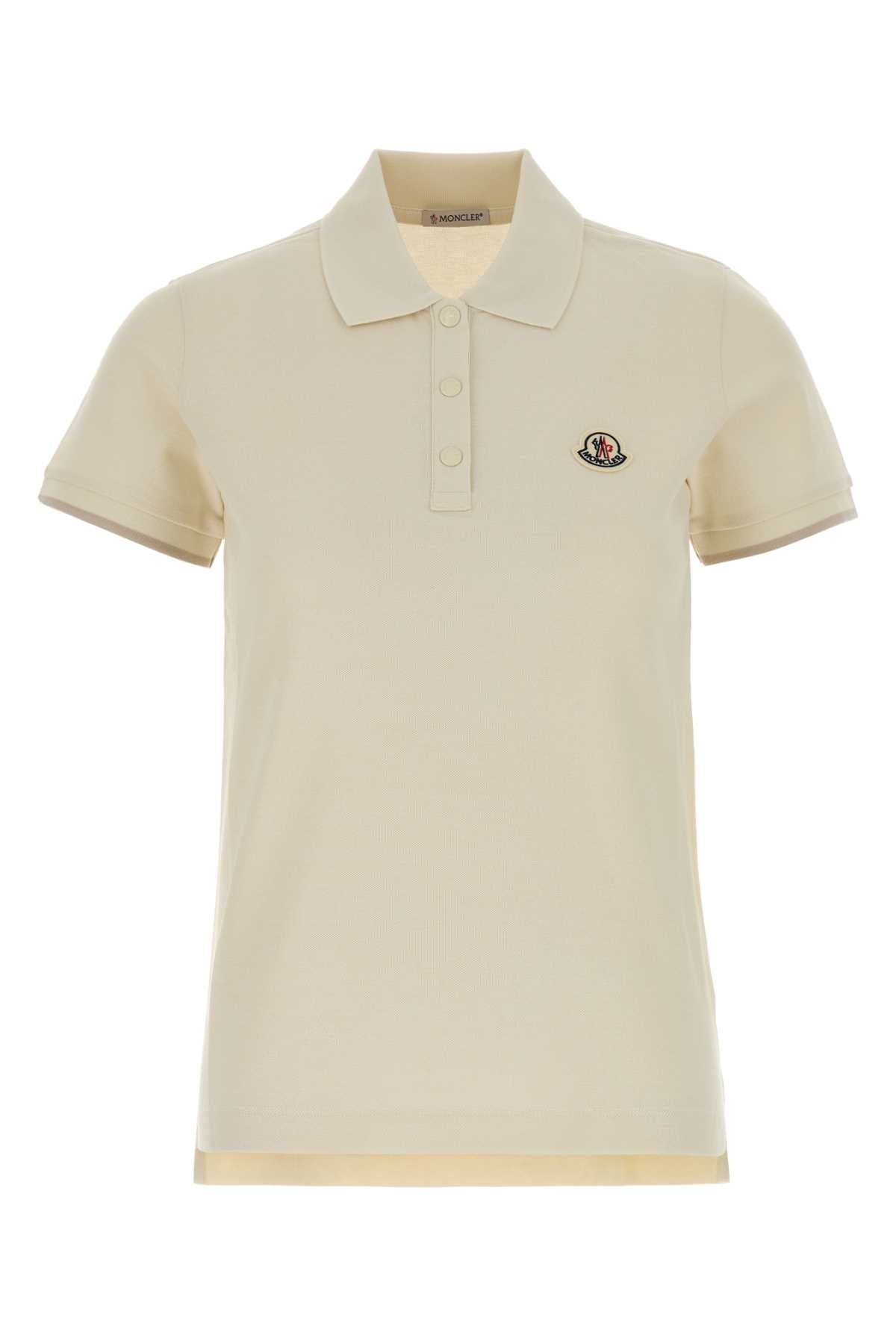 Moncler Women Ivory Piquet Polo Shirt MONCLER