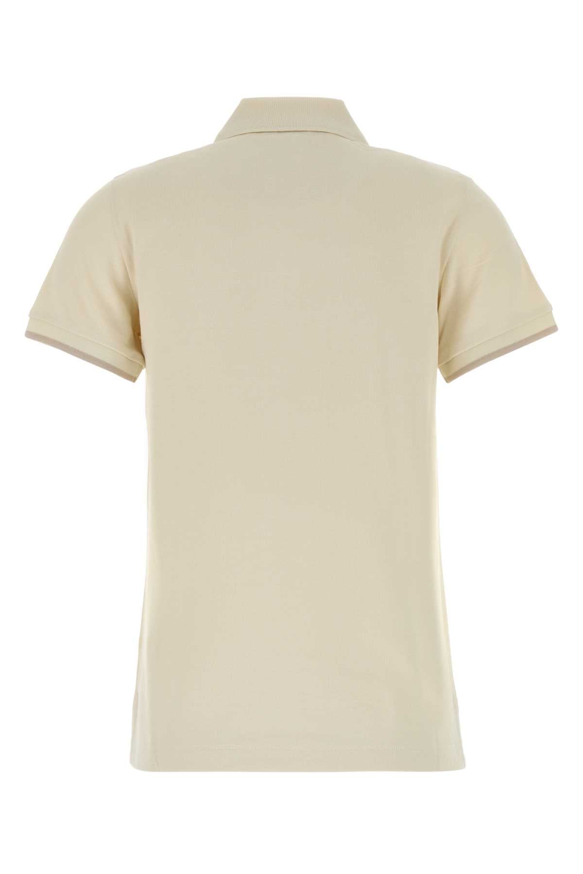 Moncler Women Ivory Piquet Polo Shirt MONCLER