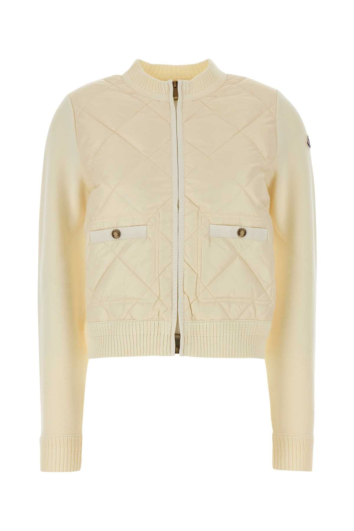 Moncler Women Ivory Cotton Cardigan MONCLER