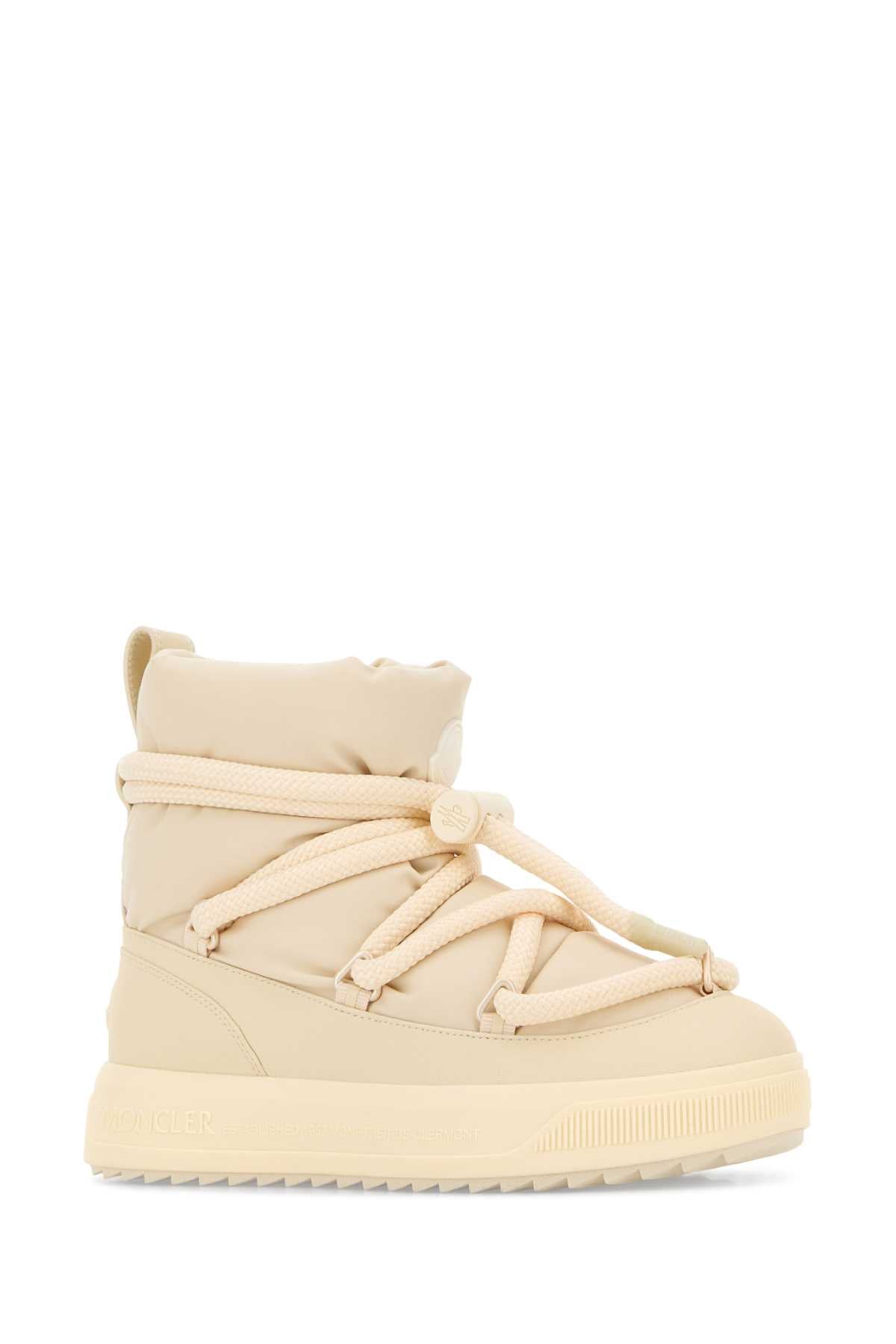 Moncler Women Cream Fabric Altive Ankle Boots MONCLER