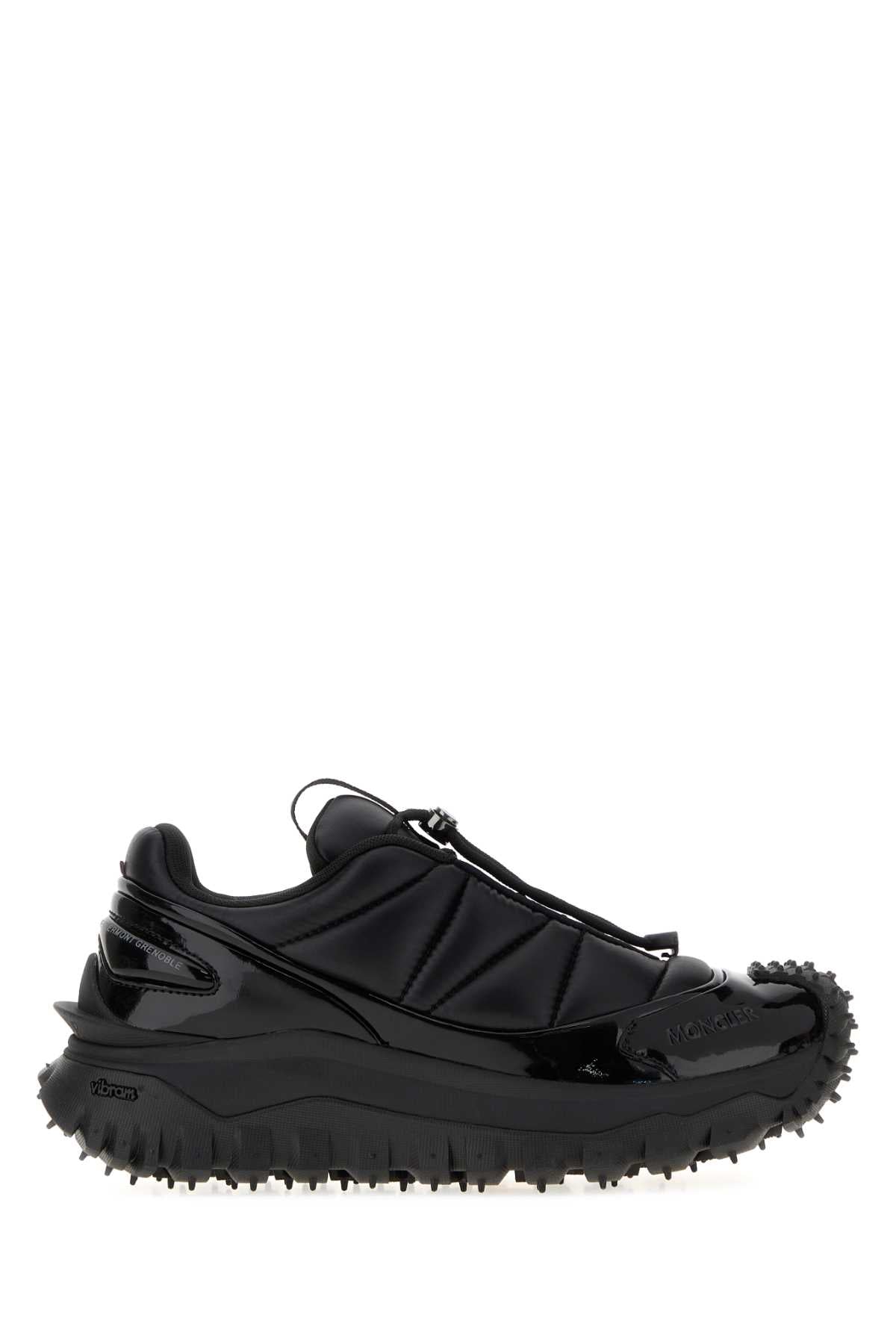 Moncler Women Black Leather Trailgrip Sneakers MONCLER