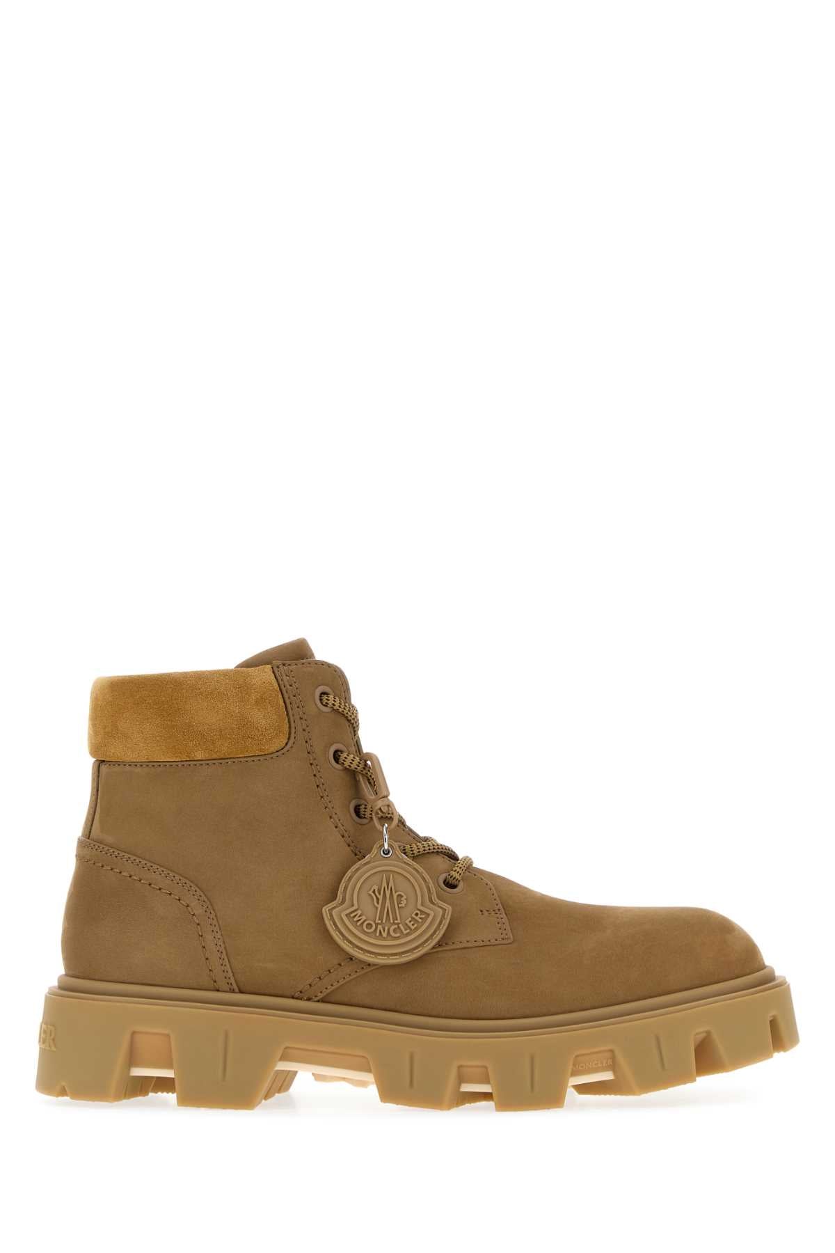 Moncler Men Beige Suede  Peak City Ankle Boots MONCLER