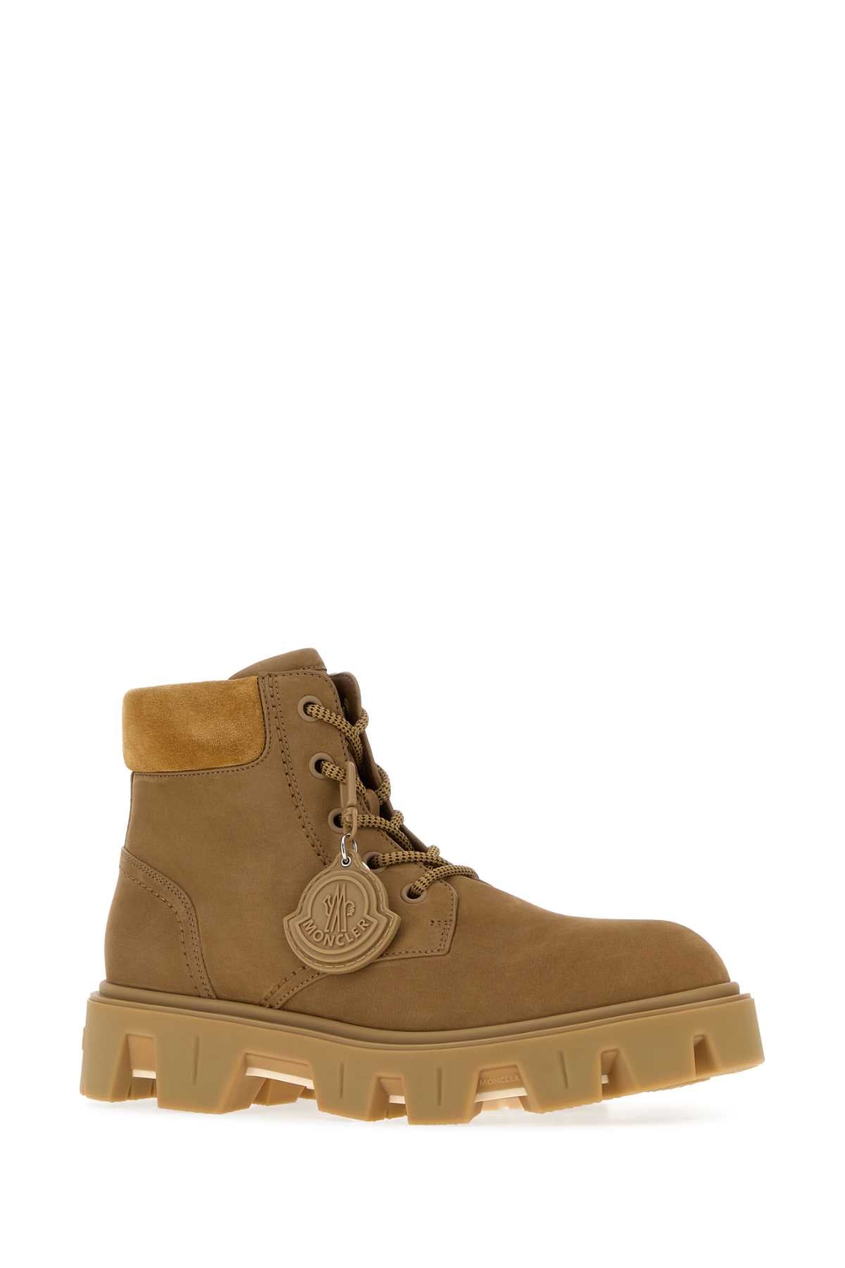 Moncler Men Beige Suede  Peak City Ankle Boots MONCLER