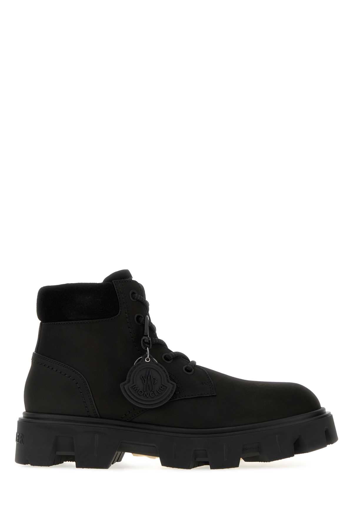 Moncler Men Black Suede  Peak City Ankle Boots MONCLER
