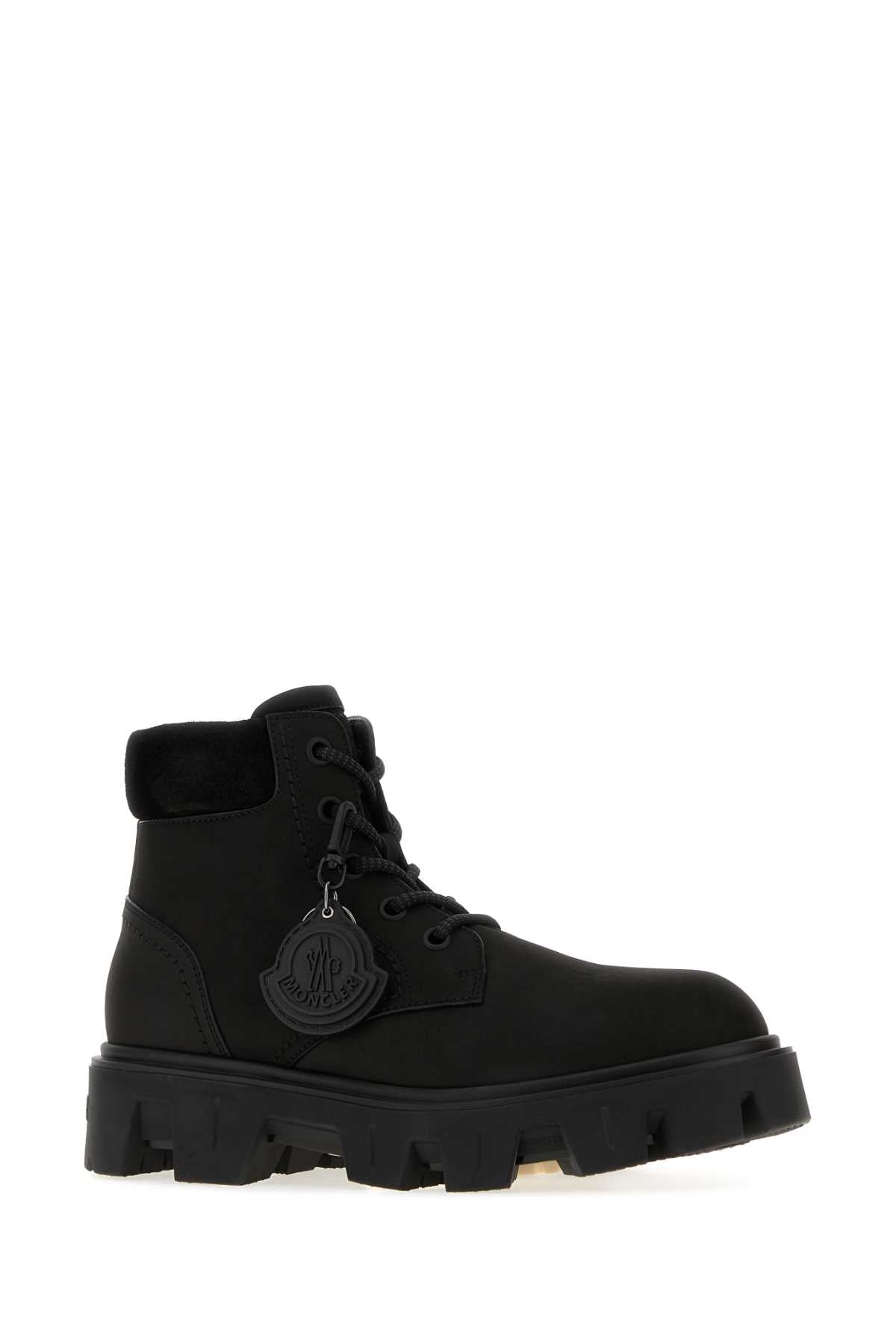 Moncler Men Black Suede  Peak City Ankle Boots MONCLER