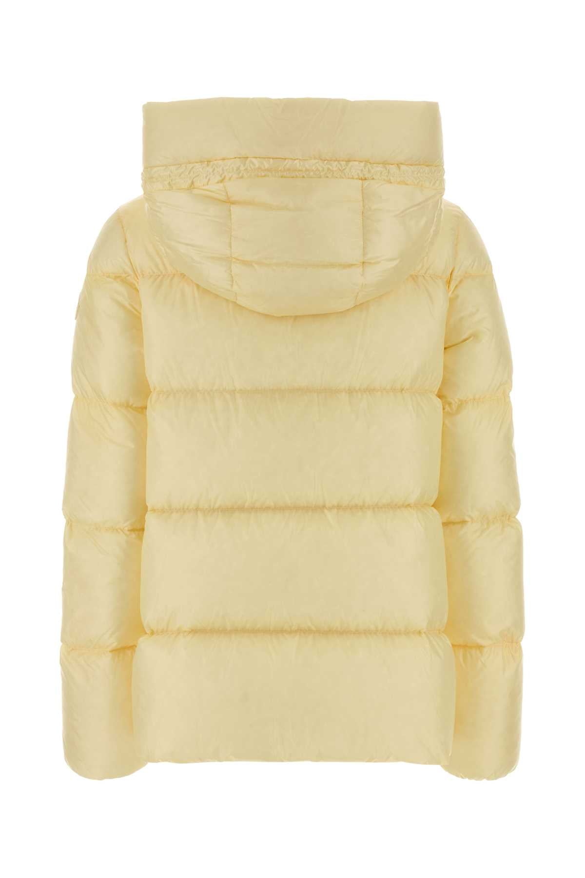 Moncler Women Pastel Yellow Nylon Serittes Down Jacket MONCLER