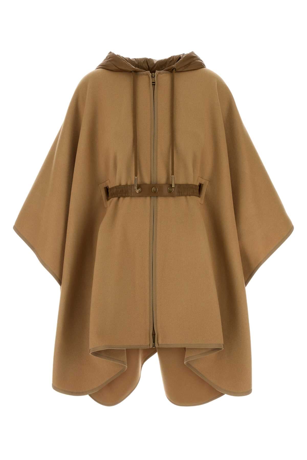 Moncler Women Camel Wool Blend Cape MONCLER