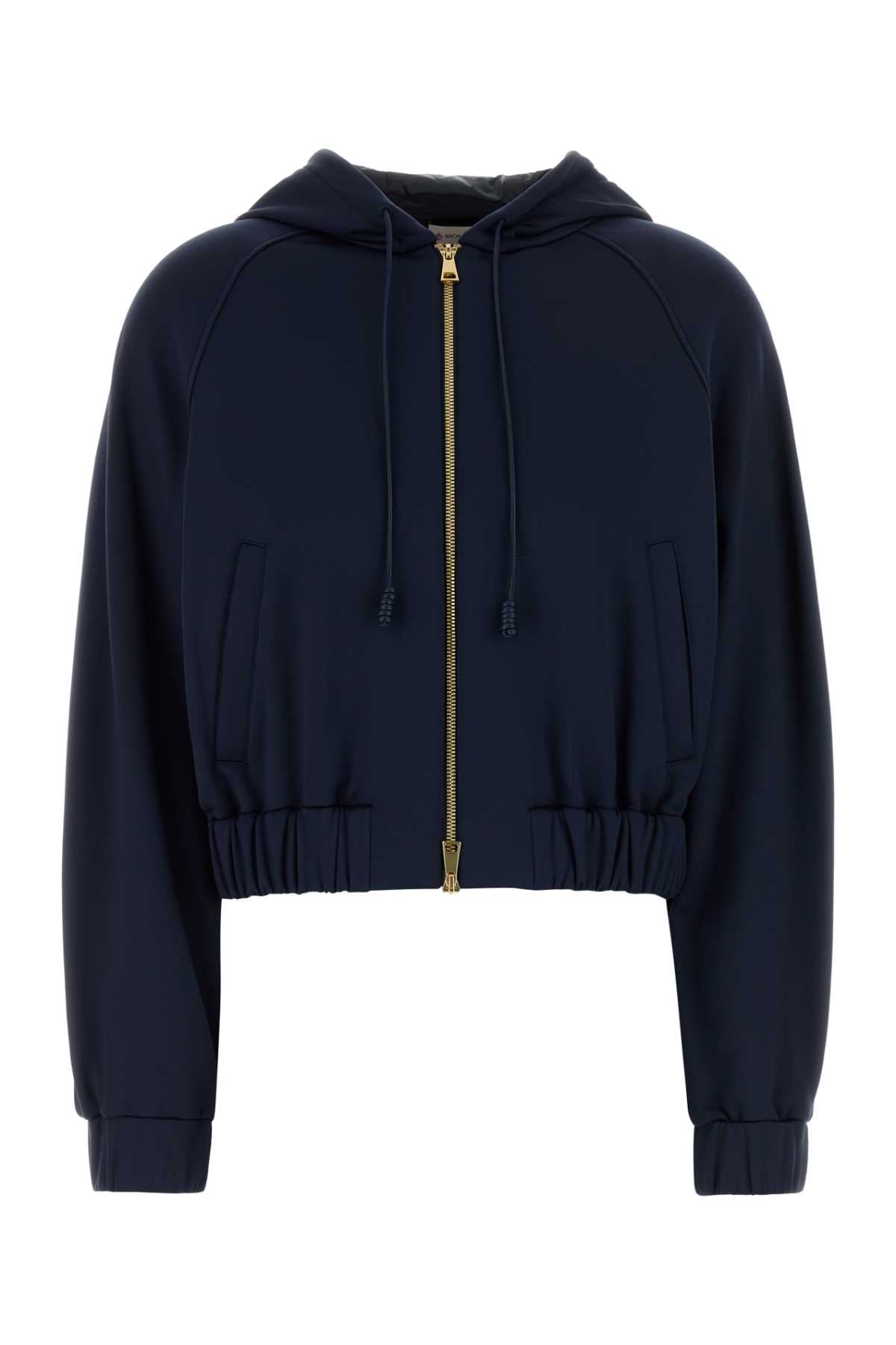 Moncler Women Blue Stretch Jersey Sweatshirt MONCLER