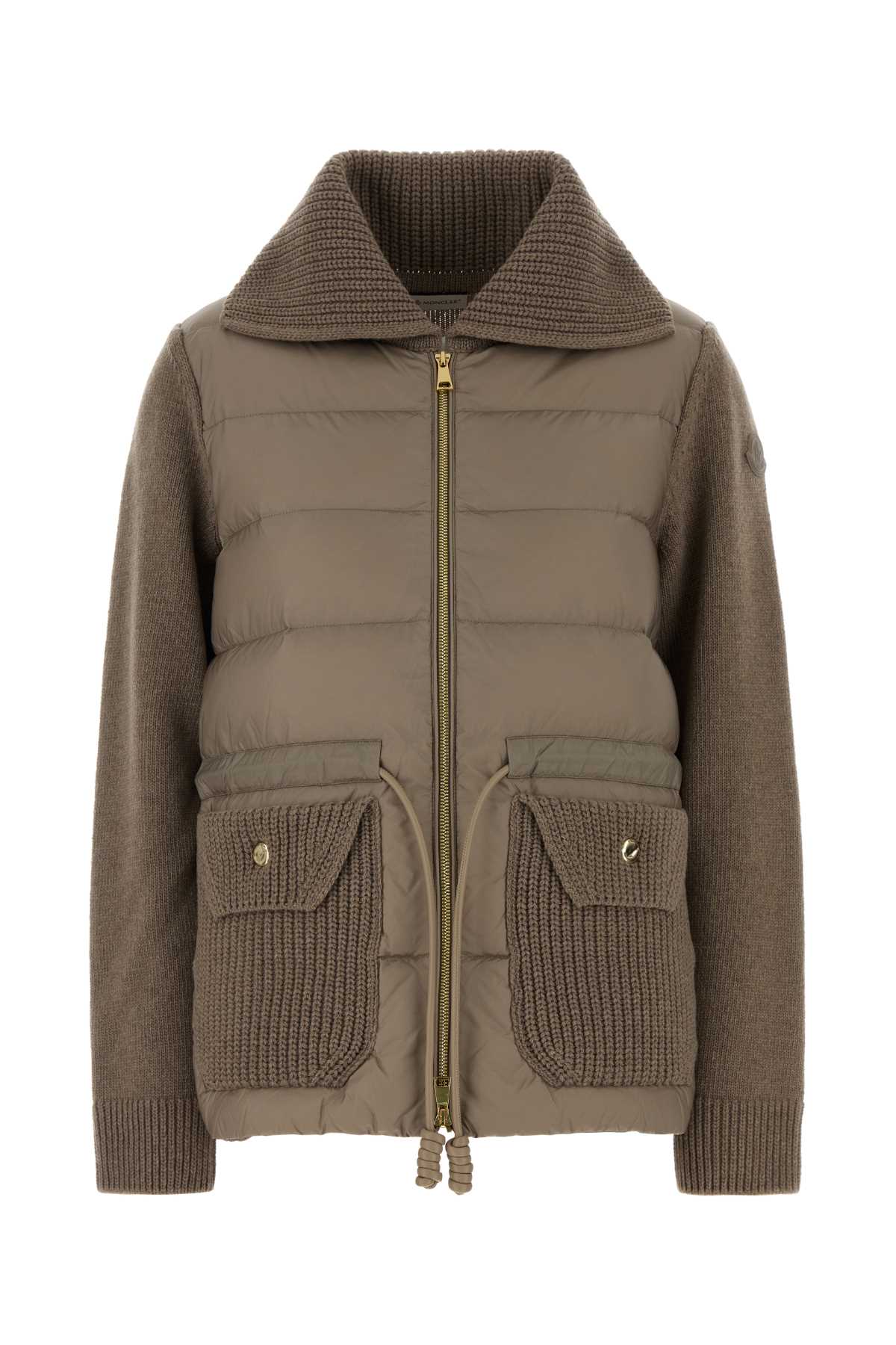 Moncler Women Dove Grey Wool Blend Cardigan MONCLER