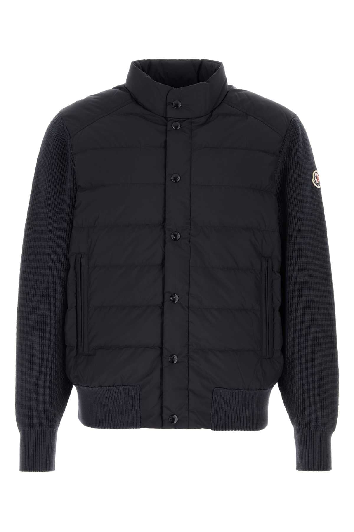 Moncler Men Navy Blue Cotton Blend Cardigan MONCLER