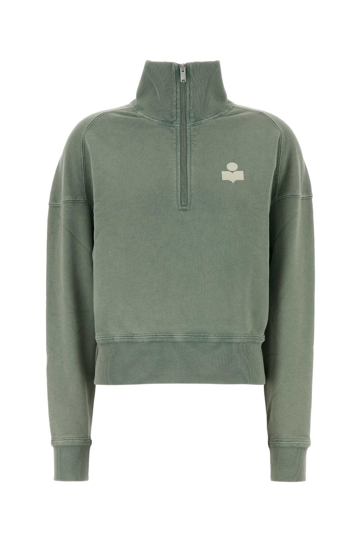 Isabel Marant Etoile Women Sage Green Cotton Blend Ross Sweatshirt