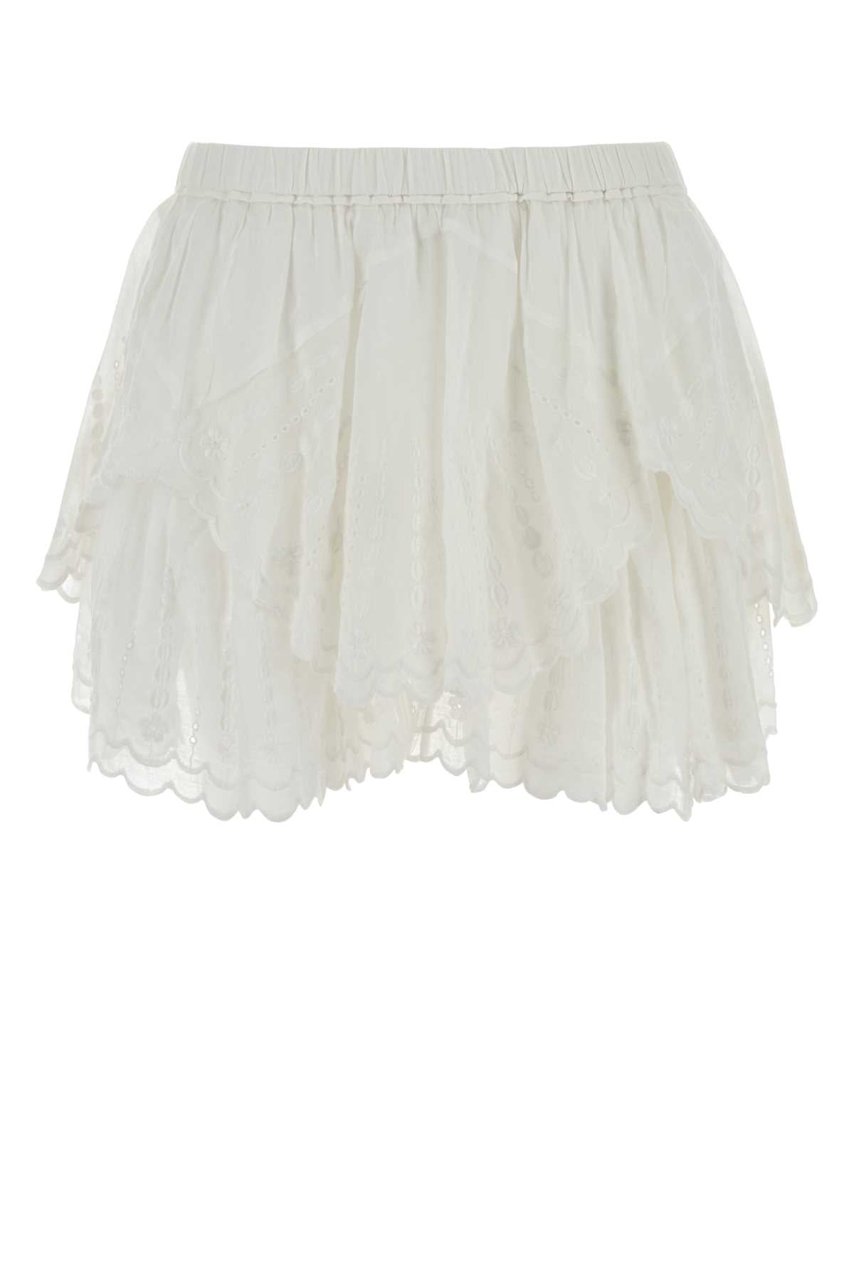 Isabel Marant Etoile Women White Cotton Layale Mini Skirt ISABEL MARANT ETOILE