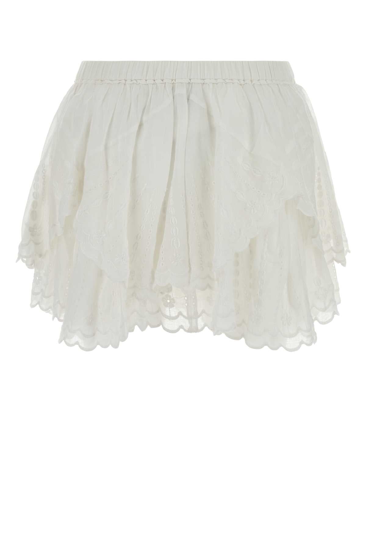Isabel Marant Etoile Women White Cotton Layale Mini Skirt ISABEL MARANT ETOILE
