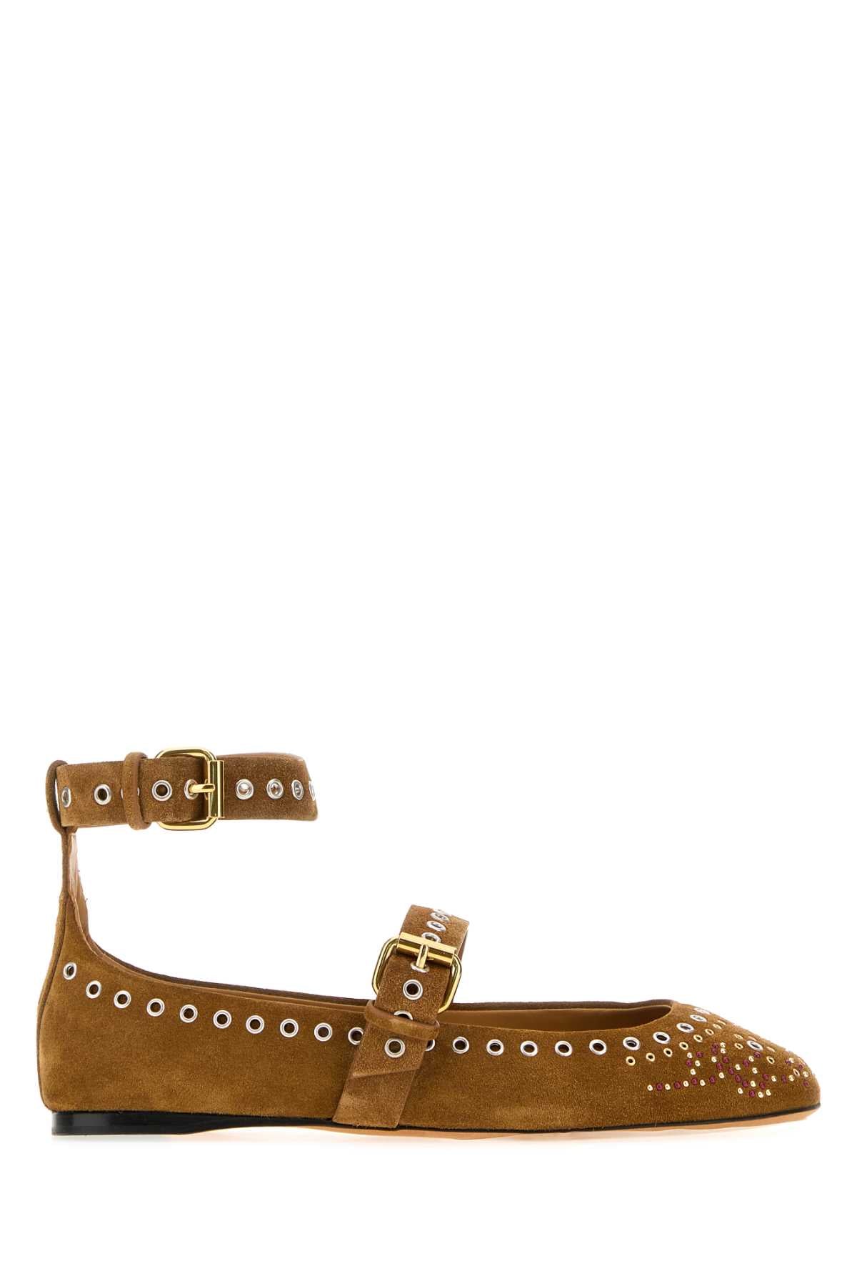 Isabel Marant Women Camel Suede Yzla Ballerinas ISABEL MARANT