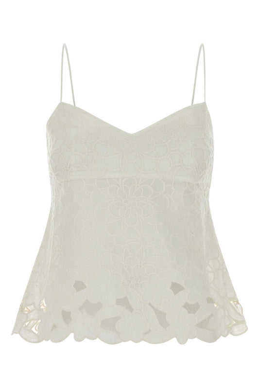 Isabel Marant Women White Ramie Romeka Top ISABEL MARANT