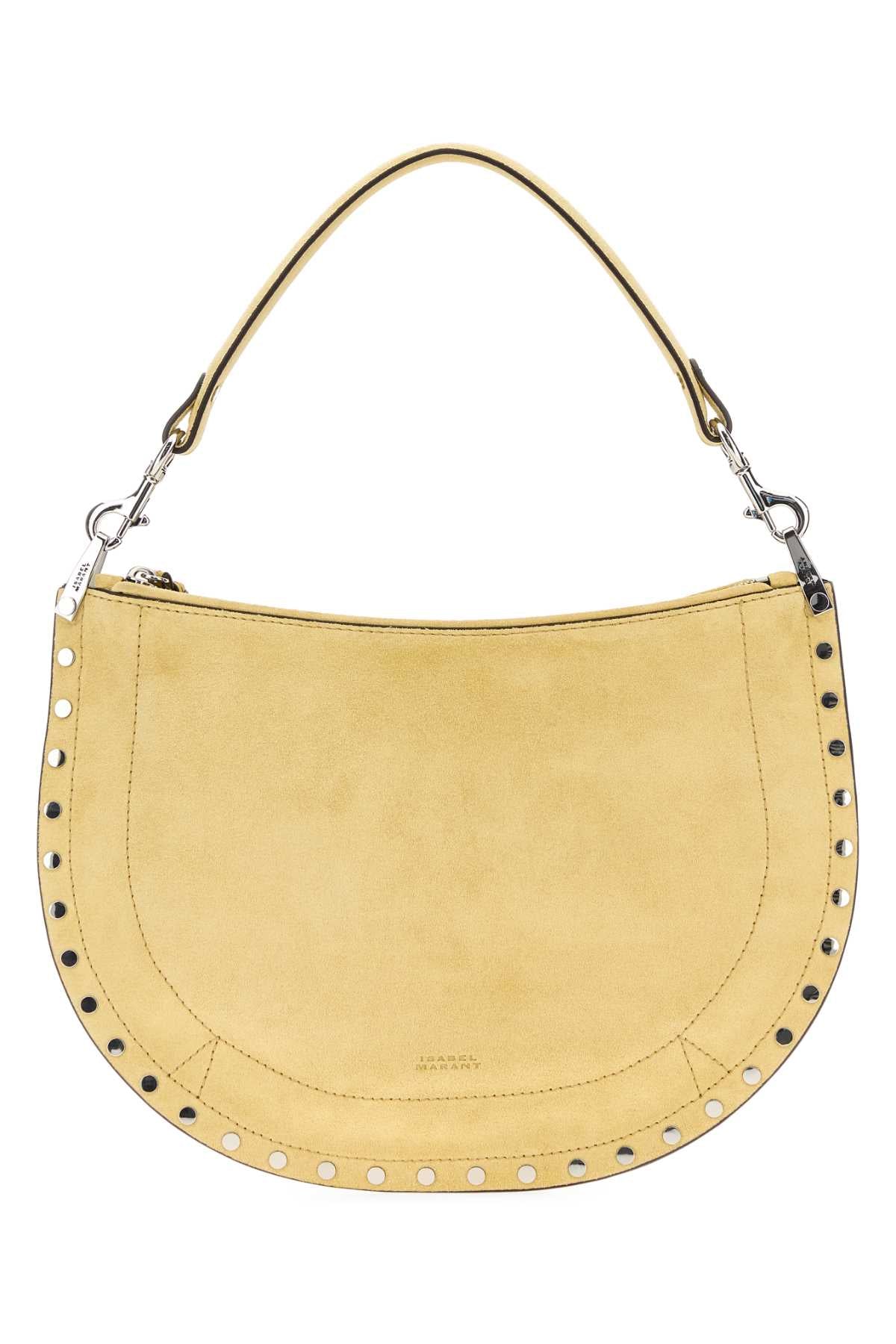 Isabel Marant Women Pastel Yellow Suede Oskan Shoulder Bag ISABEL MARANT