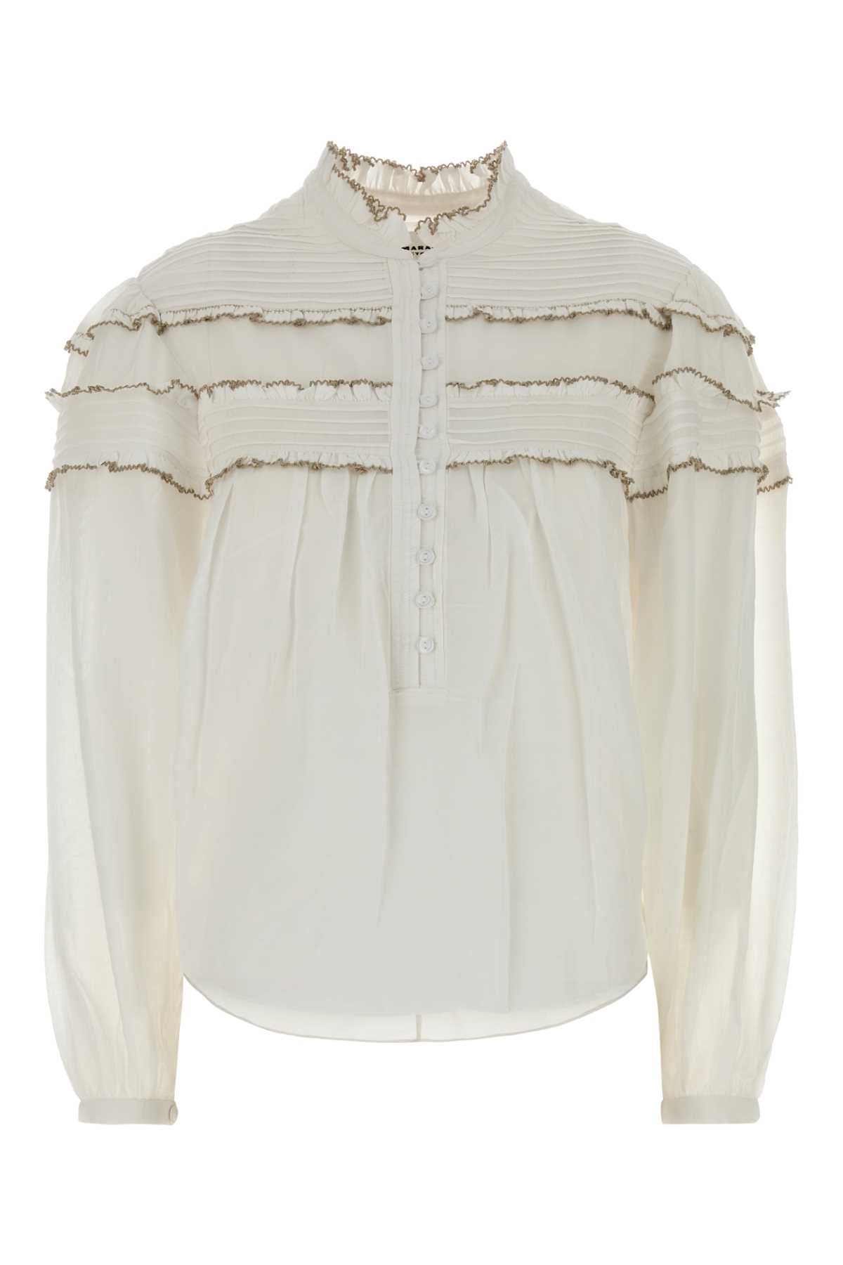 Isabel Marant Etoile Women White Cotton Blend Doane Blouse ISABEL MARANT ETOILE