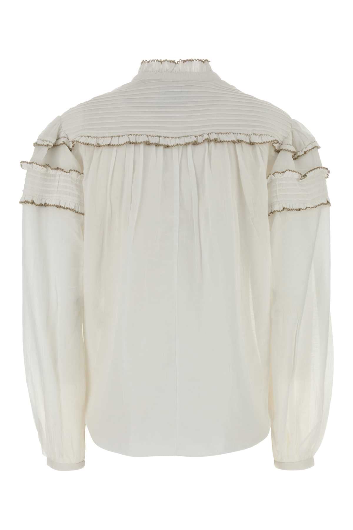 Isabel Marant Etoile Women White Cotton Blend Doane Blouse ISABEL MARANT ETOILE