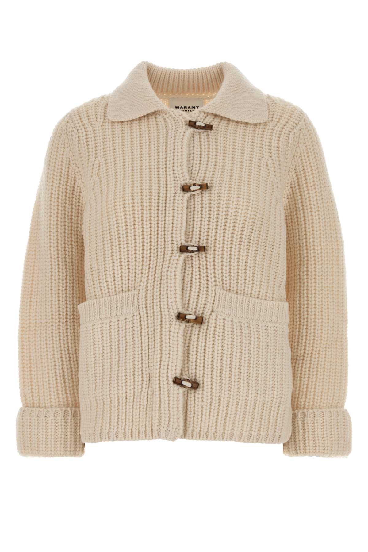 Isabel Marant Etoile Women Cream Wool Blend Delinda Cardigan ISABEL MARANT ETOILE