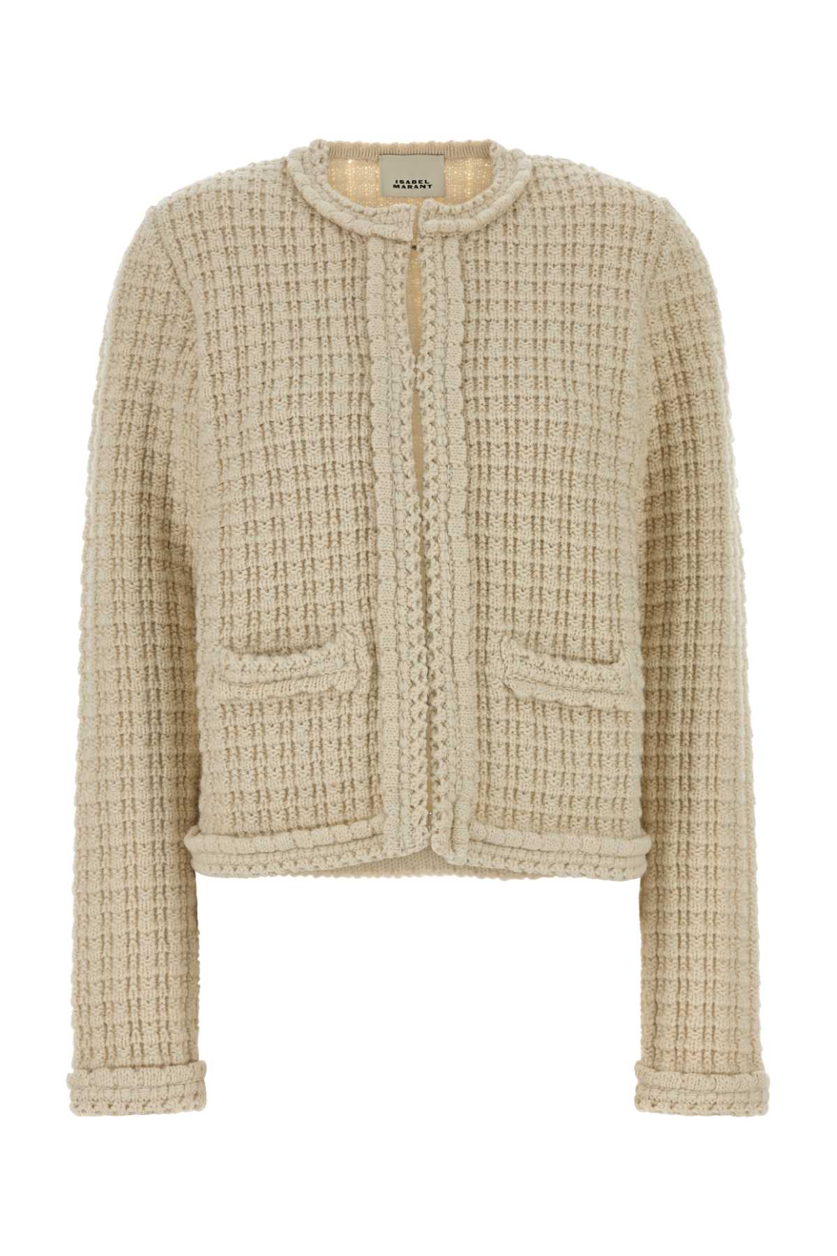 Isabel Marant Women Sand Wool Blend Hortense Cardigan ISABEL MARANT