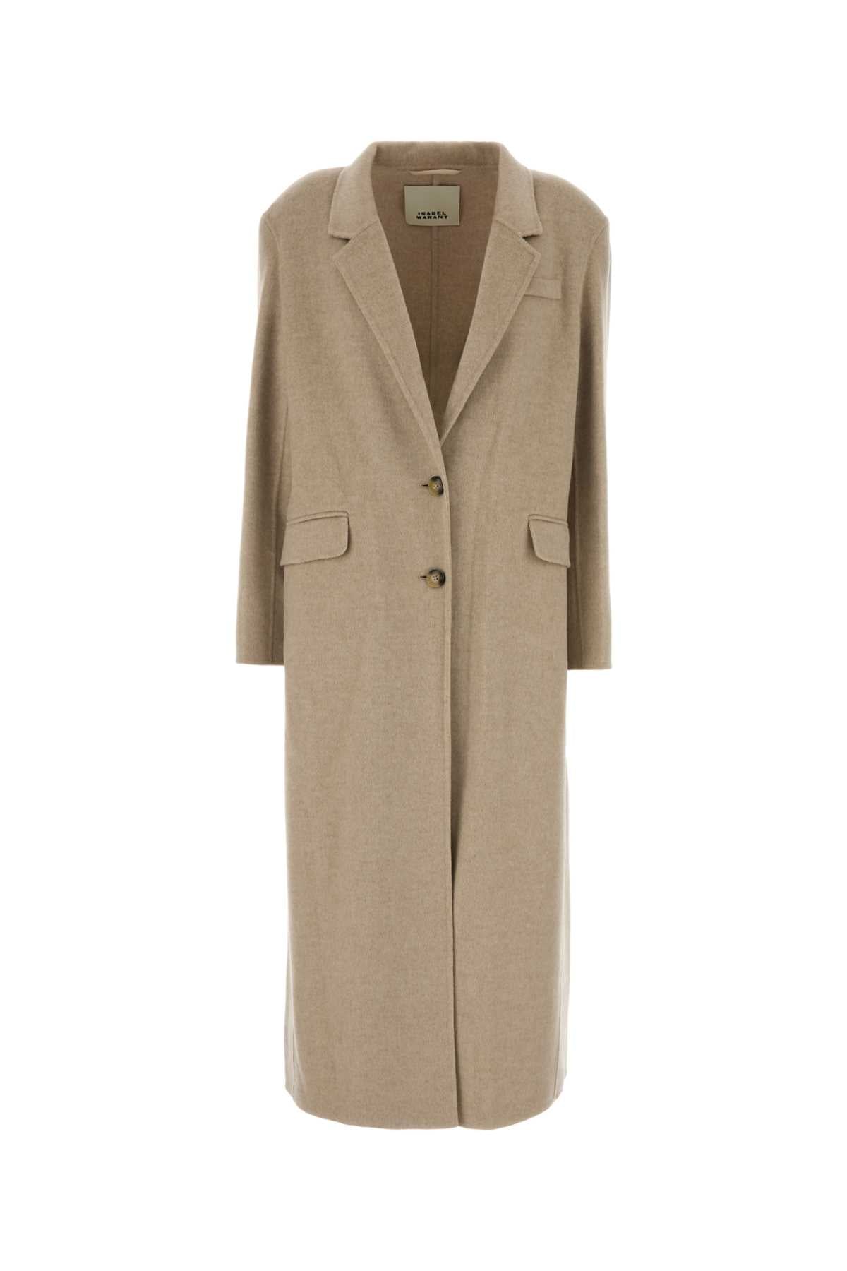 Isabel Marant Women Sand Wool Blend Clesa Coat ISABEL MARANT