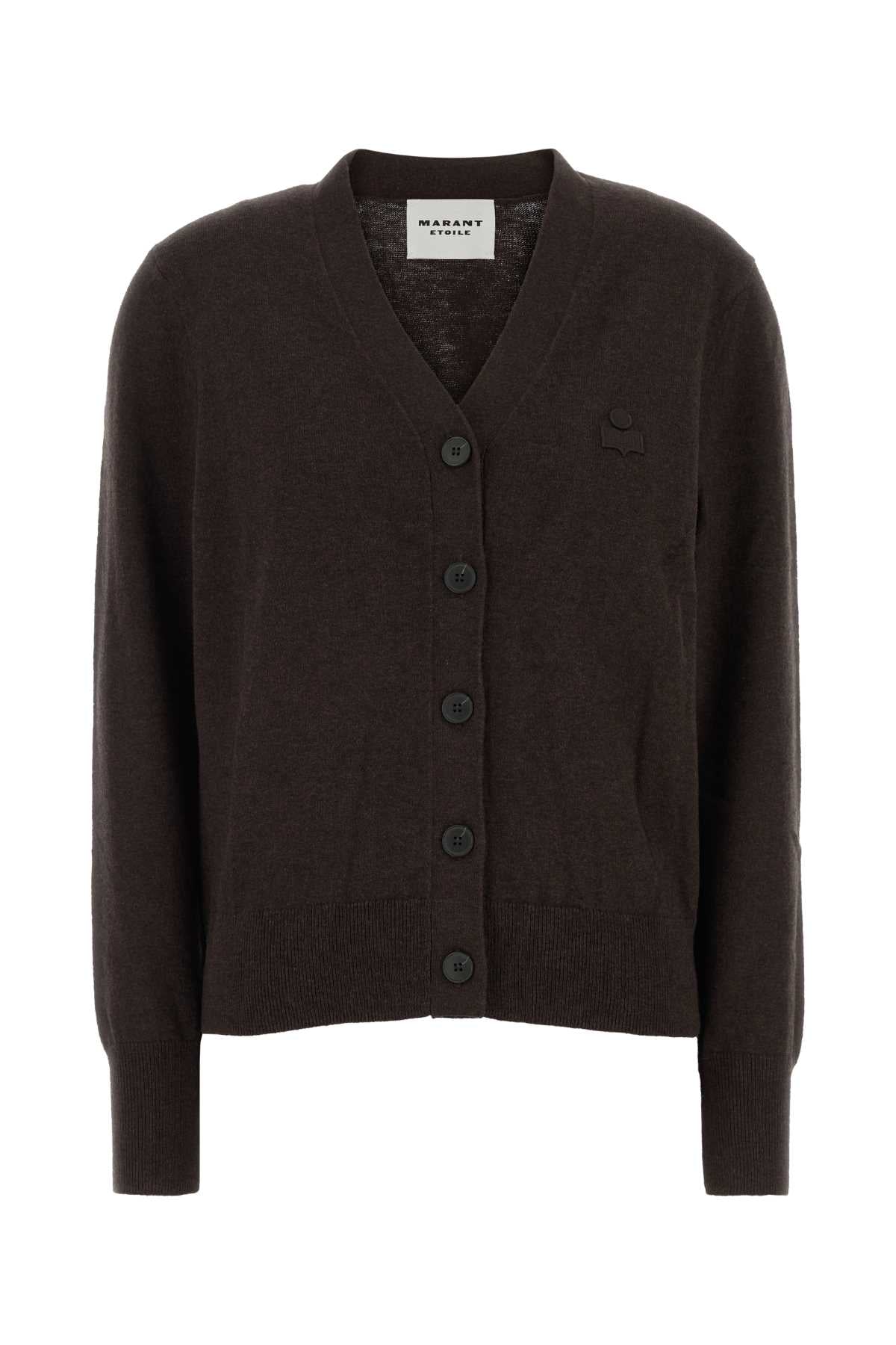 Isabel Marant Etoile Women Chocolate Cotton Blend Karina Cardigan ISABEL MARANT ETOILE
