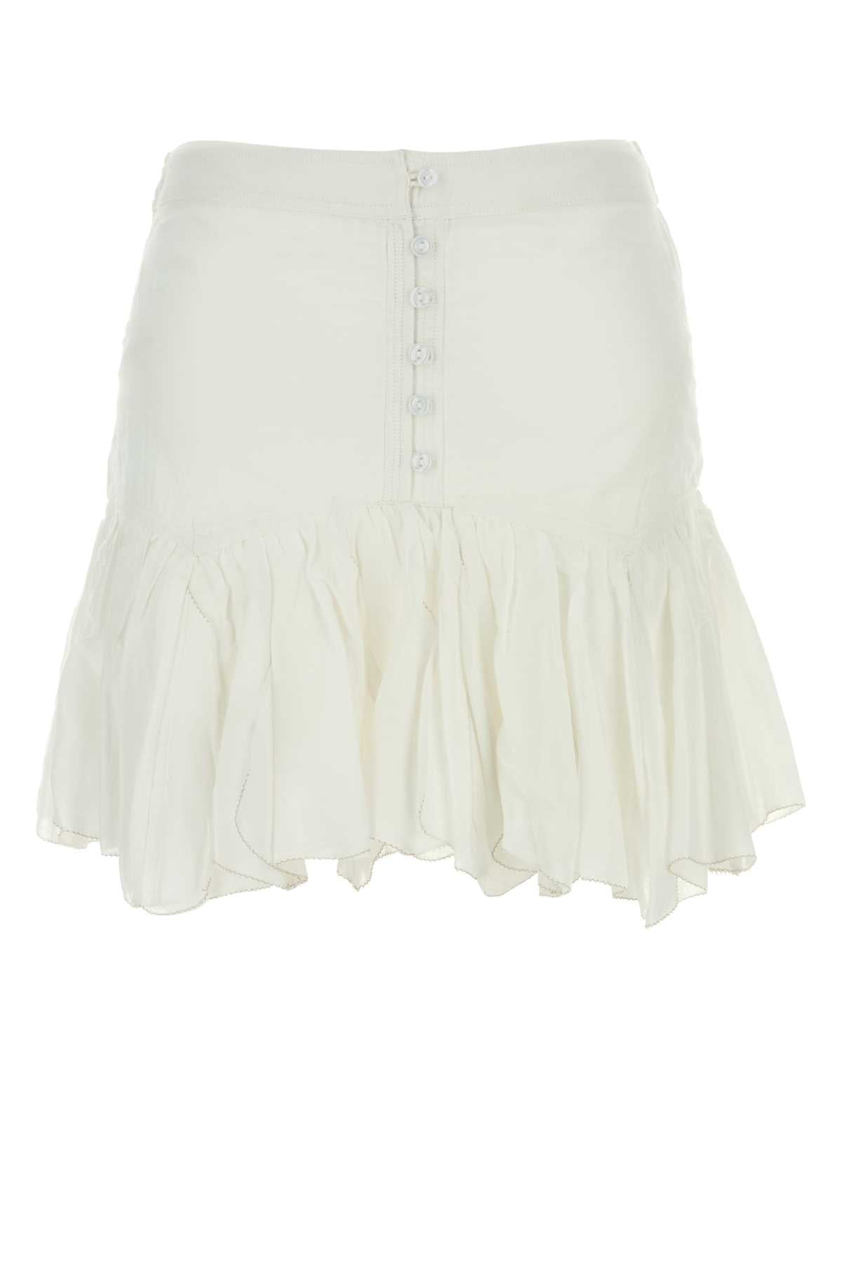 Isabel Marant Etoile Women White Cotton Blend Daneen Mini Skirt ISABEL MARANT ETOILE