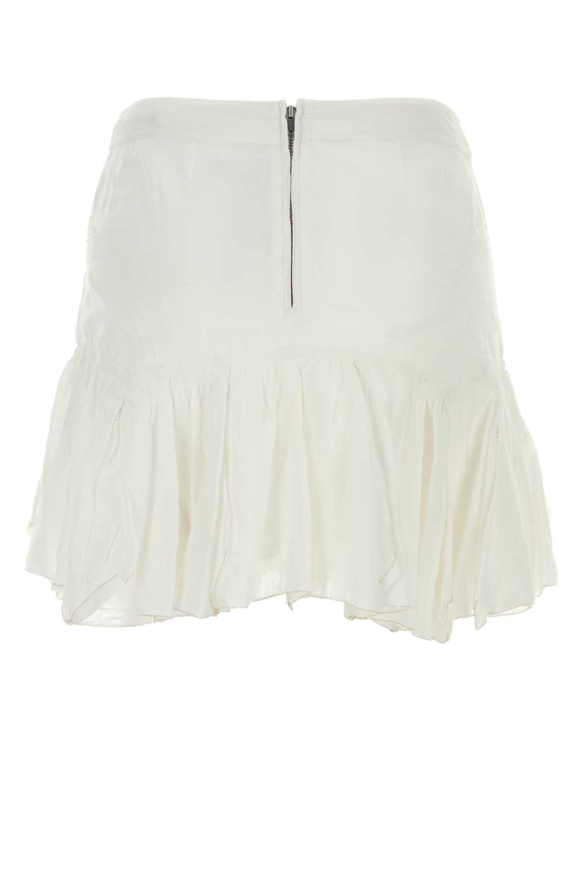 Isabel Marant Etoile Women White Cotton Blend Daneen Mini Skirt ISABEL MARANT ETOILE