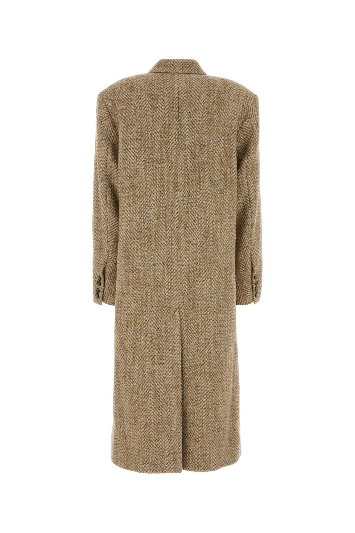 Isabel Marant Etoile Women Melange Beige Knit Pilda Coat ISABEL MARANT ETOILE