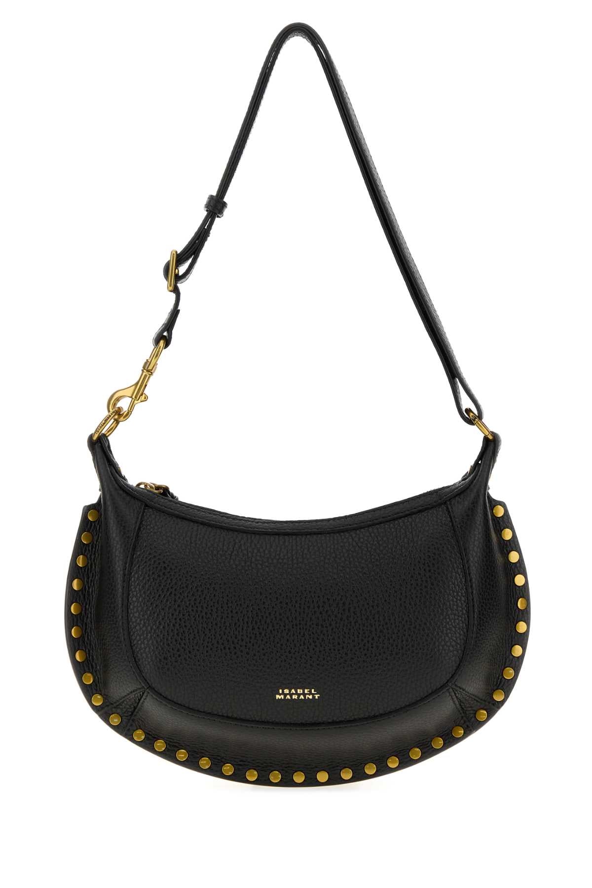 Isabel Marant Women Black Leather Oskan Moon Crossbody Bag ISABEL MARANT