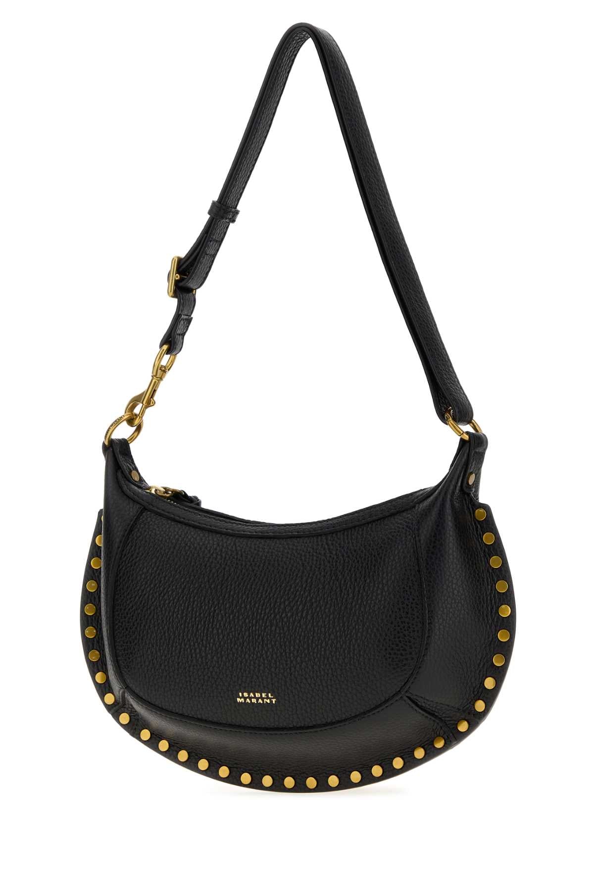 Isabel Marant Women Black Leather Oskan Moon Crossbody Bag ISABEL MARANT